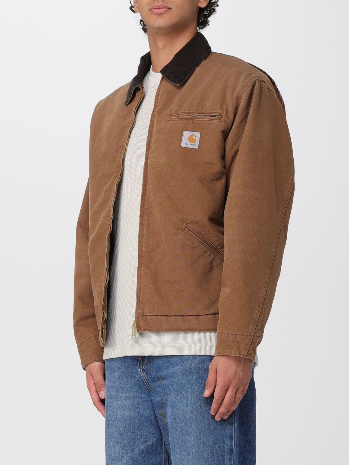 CARHARTT WIP ジャケット: CARHARTT WIP Detroit ベルベットカラー オーガニックコットンジャケット, ブラウン - Img 4