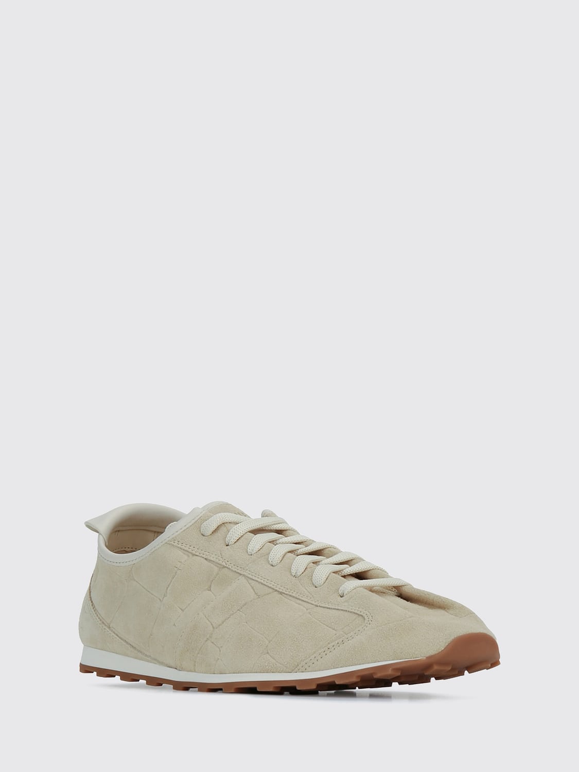 JACQUEMUS SNEAKERS: Sneakers Les Tennis Jacquemus in pelle di vitello scamosciata con suola dentellata, Avorio - Img 2