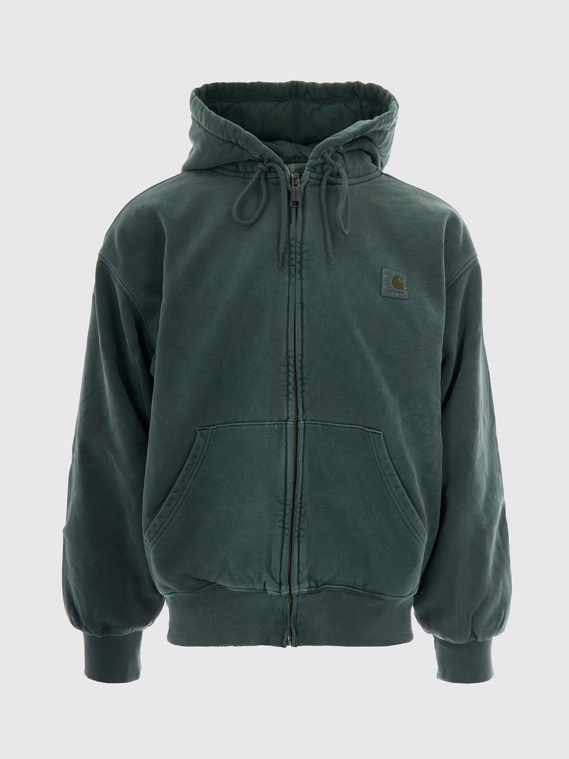 CARHARTT WIP SWEATSHIRT: Baumwoll-Kapuzenjacke Carhartt WIP mit Reißverschluss und überschnittenen Schultern, Grün - Img 2