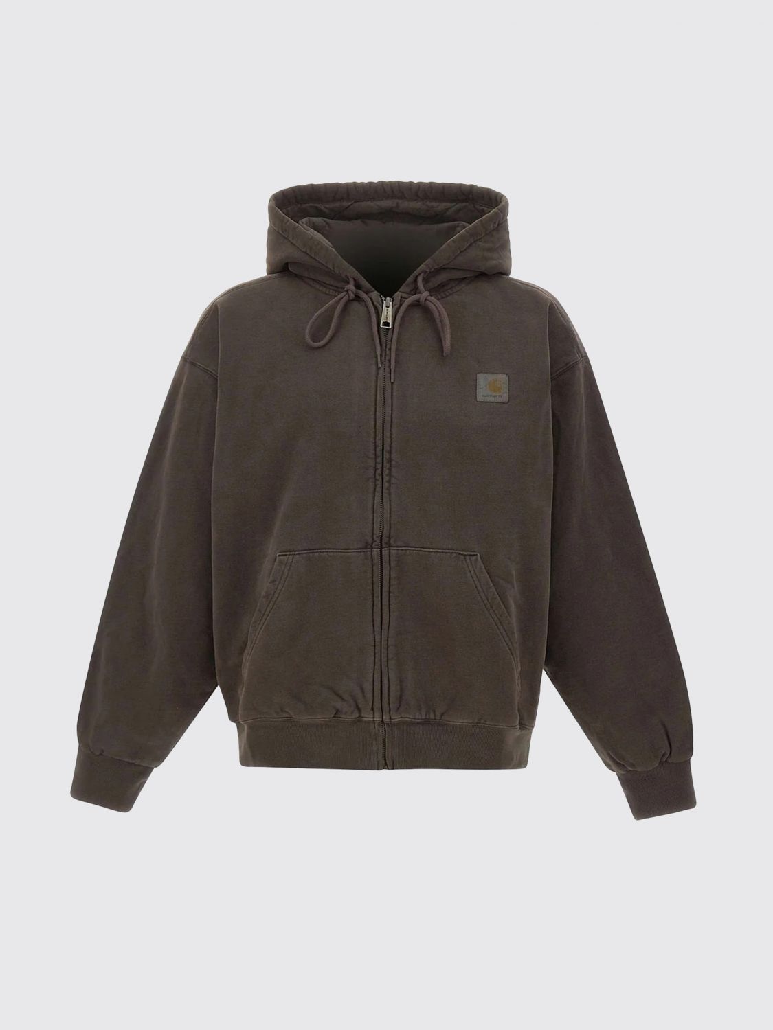 CARHARTT WIP SWEATSHIRT: Baumwoll-Kapuzenjacke Carhartt WIP mit Reißverschluss und überschnittenen Schultern, Braun - Img 2