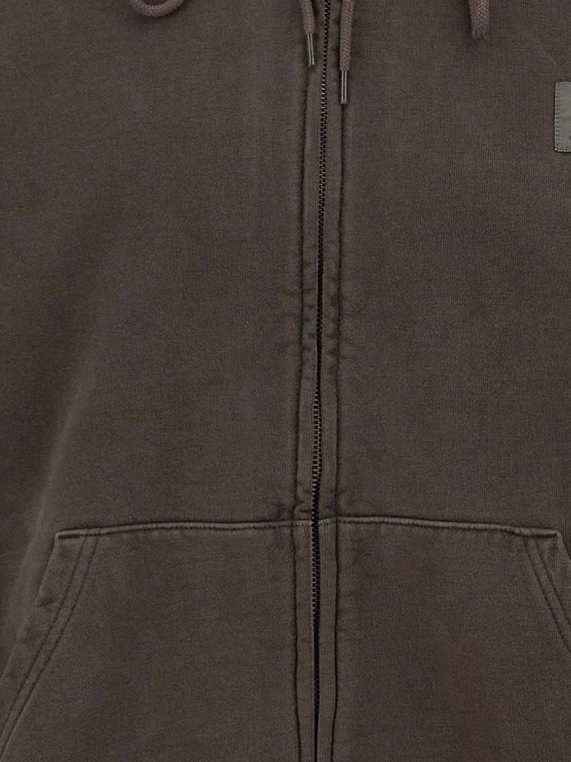 CARHARTT WIP SWEATSHIRT: Baumwoll-Kapuzenjacke Carhartt WIP mit Reißverschluss und überschnittenen Schultern, Braun - Img 4
