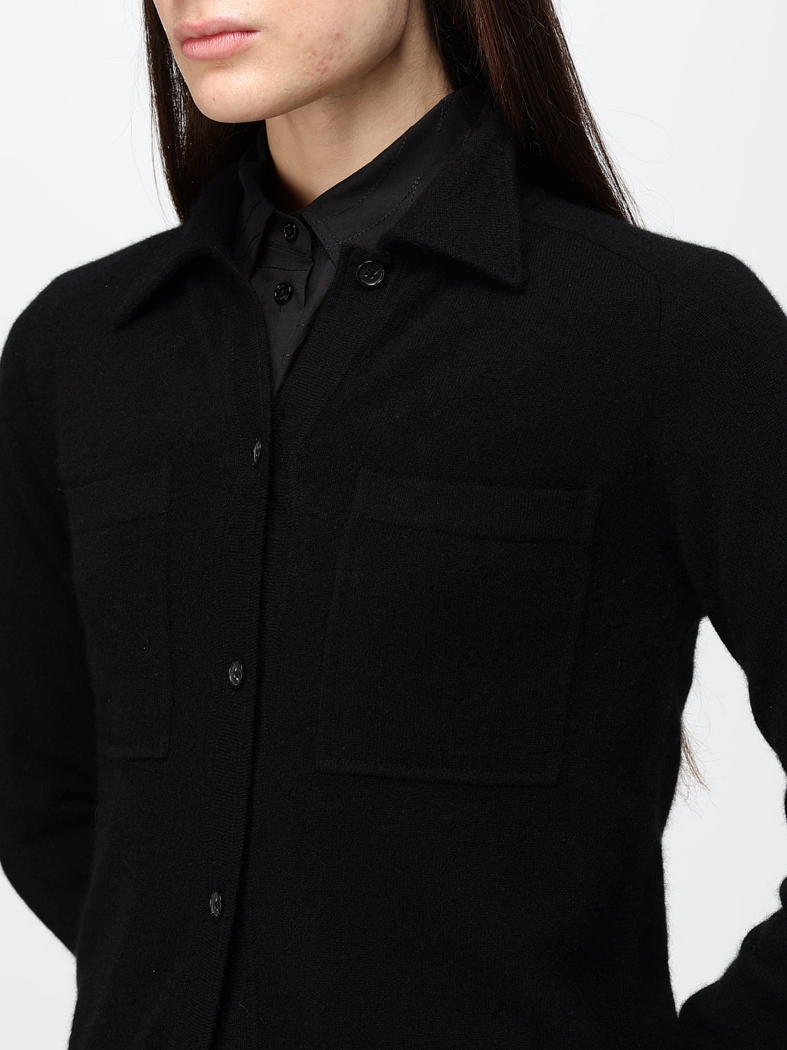 TOTEME CAMICIA: Camicia Toteme a maniche lunghe in puro cashmere con colletto classico, Nero - Img 5