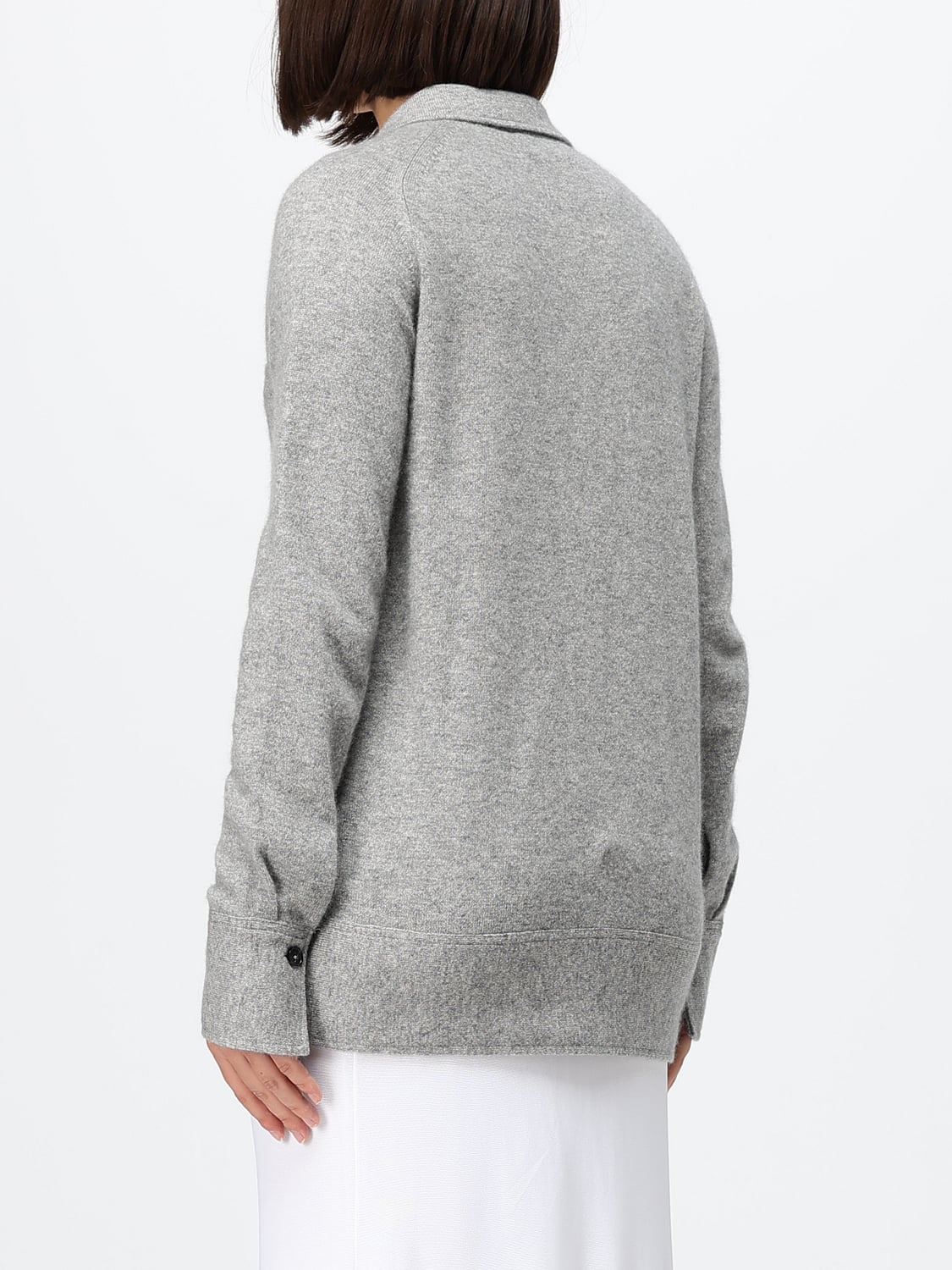 TOTEME CAMICIA: Camicia a maniche lunghe Toteme in puro cashmere con colletto classico, Grigio - Img 3