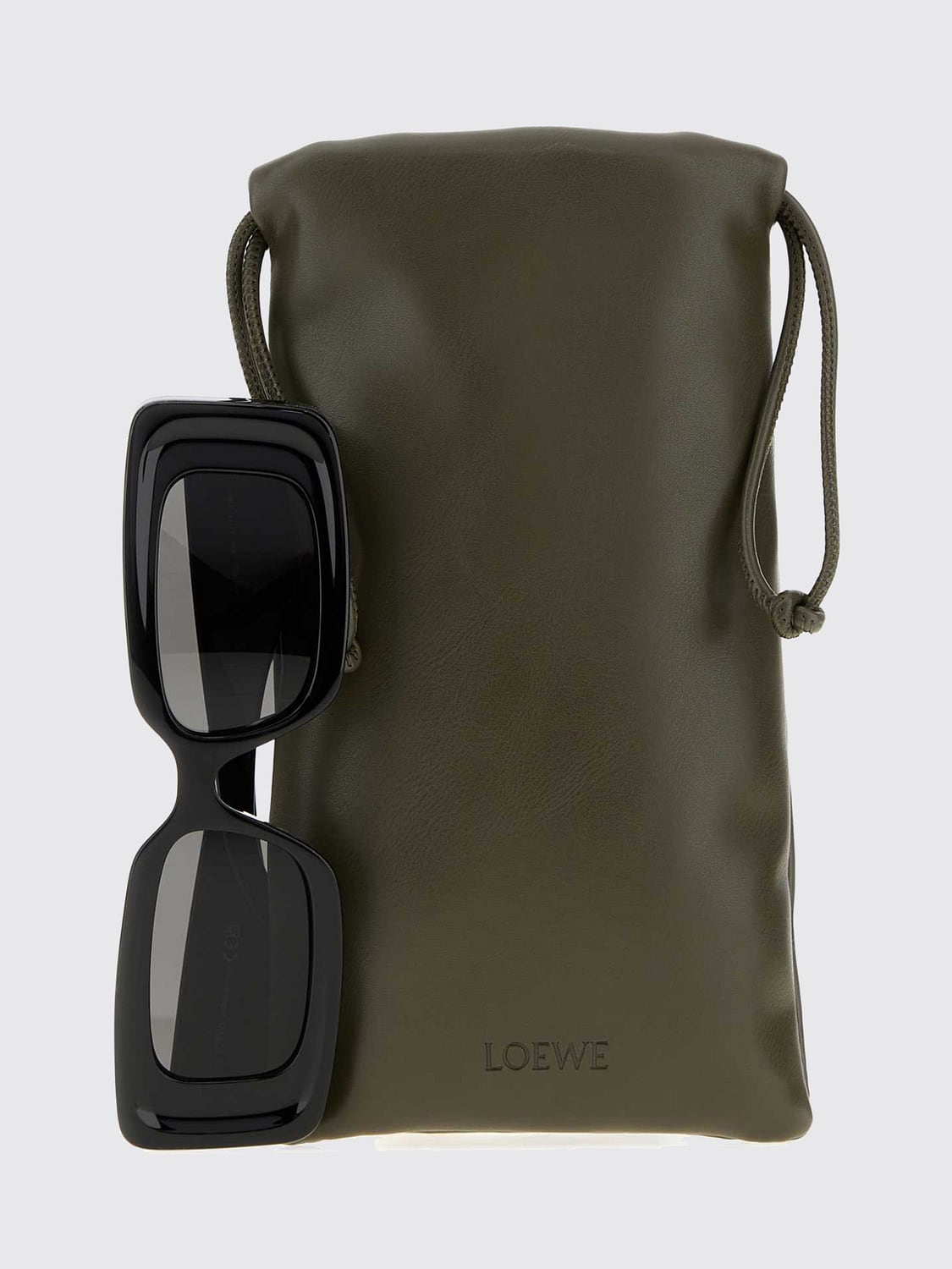 LOEWE GAFAS DE SOL: Gafas de sol rectangulares Anagram Loewe de acetato con monograma, Verde - Img 3
