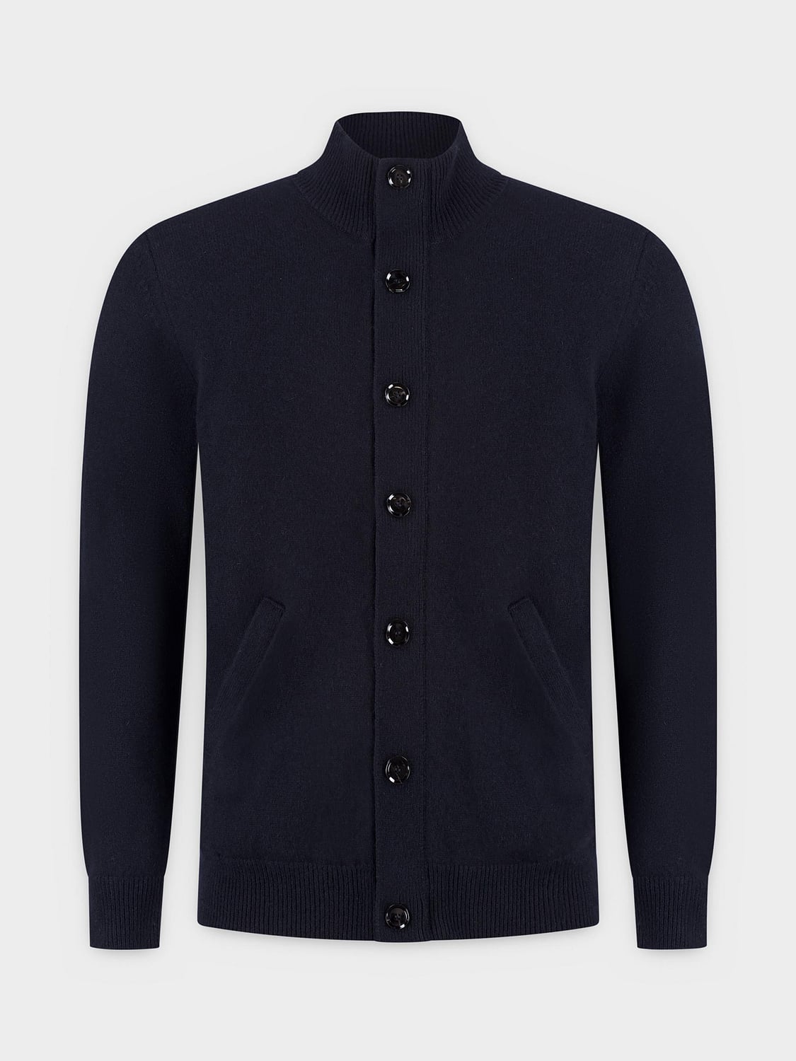 BRIONI 스웨터: BRIONI 하이넥 퓨어 캐시미어 버튼 클로저 카디건, 블루 - Img 2