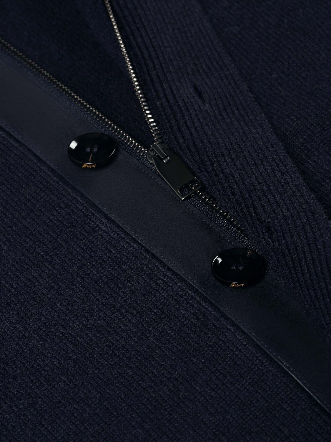 BRIONI 스웨터: BRIONI 하이넥 퓨어 캐시미어 버튼 클로저 카디건, 블루 - Img 4