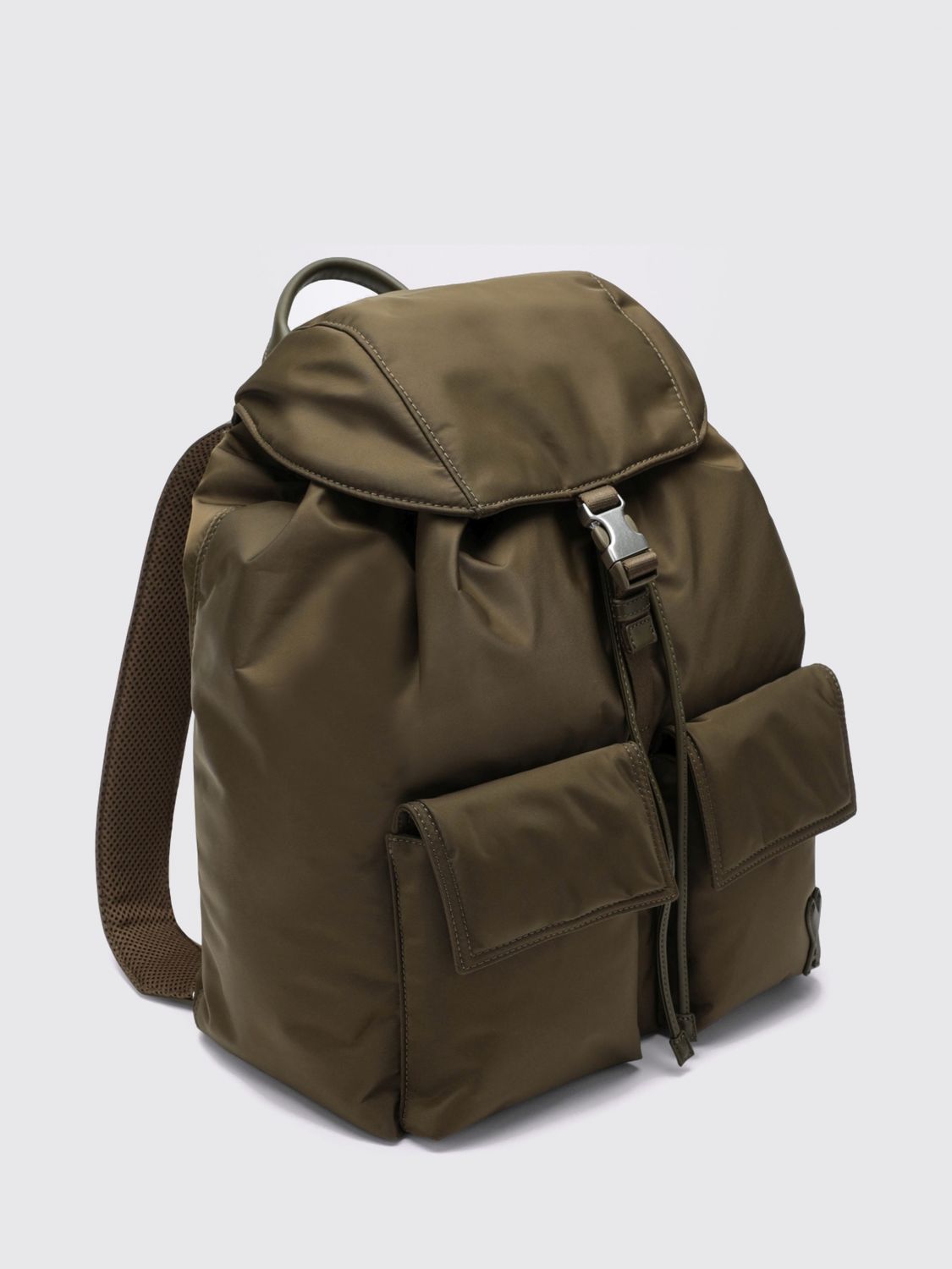 AMI PARIS BACKPACK: Ami Paris Marcel Polyamide Backpack with Flap Closure and Padded Shoulder Straps, Beige - Img 3