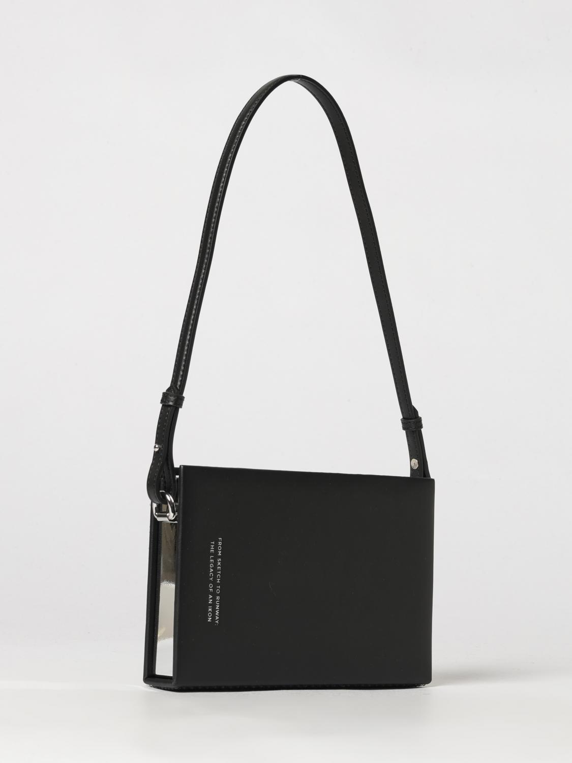 KARL LAGERFELD BORSA A SPALLA: Borsa a spalla Karl Lagerfeld in poliuretano con strass e logo stampato, Nero - Img 2