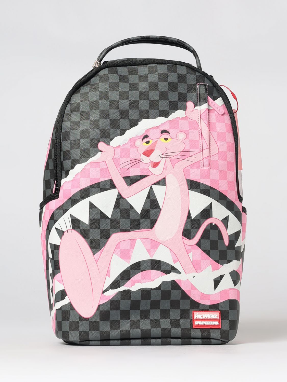 SPRAYGROUND 백팩: SPRAYGROUND 핑크 팬더 온 더 런 체크 프린트 백팩, 멀티컬러 - Img 1
