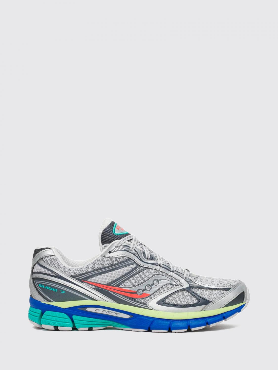 SAUCONY SNEAKERS: Saucony Progrid Guide 7 Low-Top Sneakers in Mesh and Synthetic Materials, Silver - Img 1