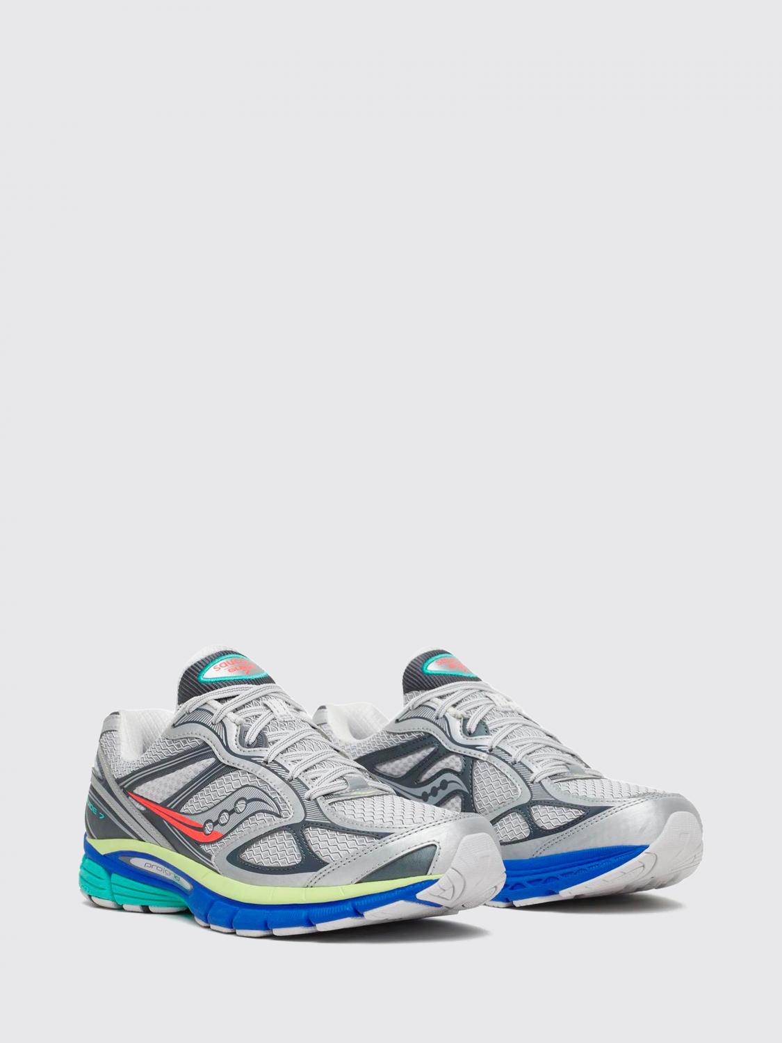 SAUCONY SNEAKERS: Saucony Progrid Guide 7 Low-Top Sneakers in Mesh and Synthetic Materials, Silver - Img 2