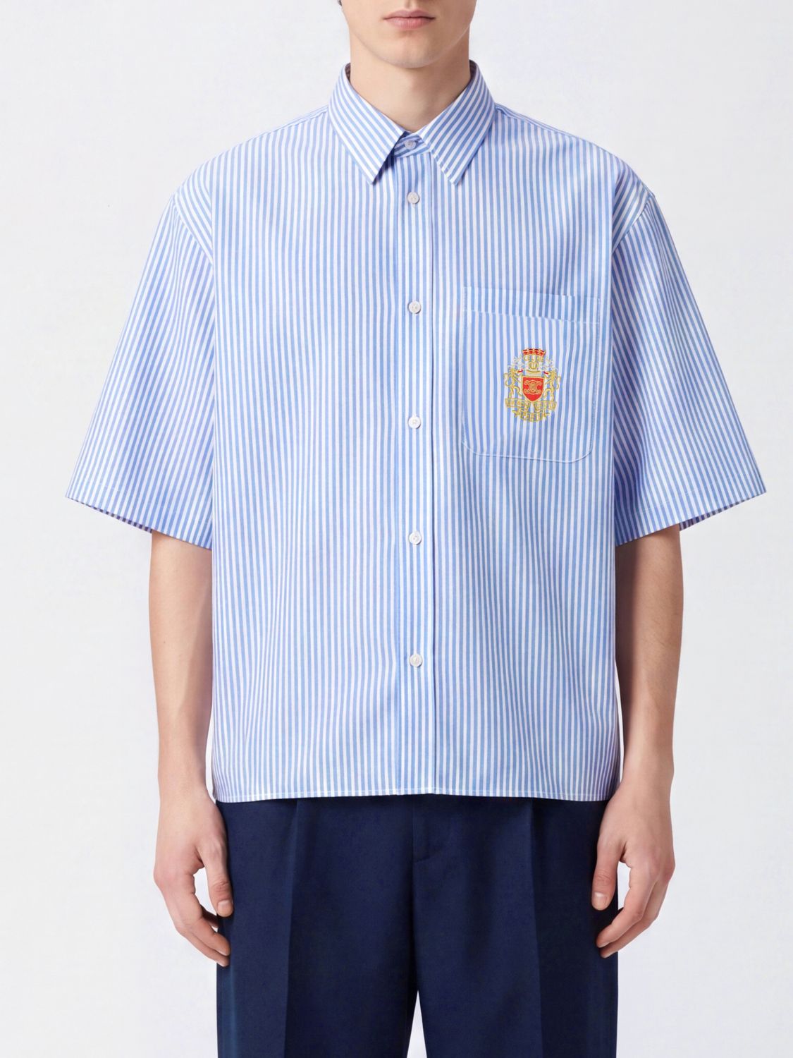 CELINE CAMISA: Camisa hombre Celine, Azul Oscuro - Img 1