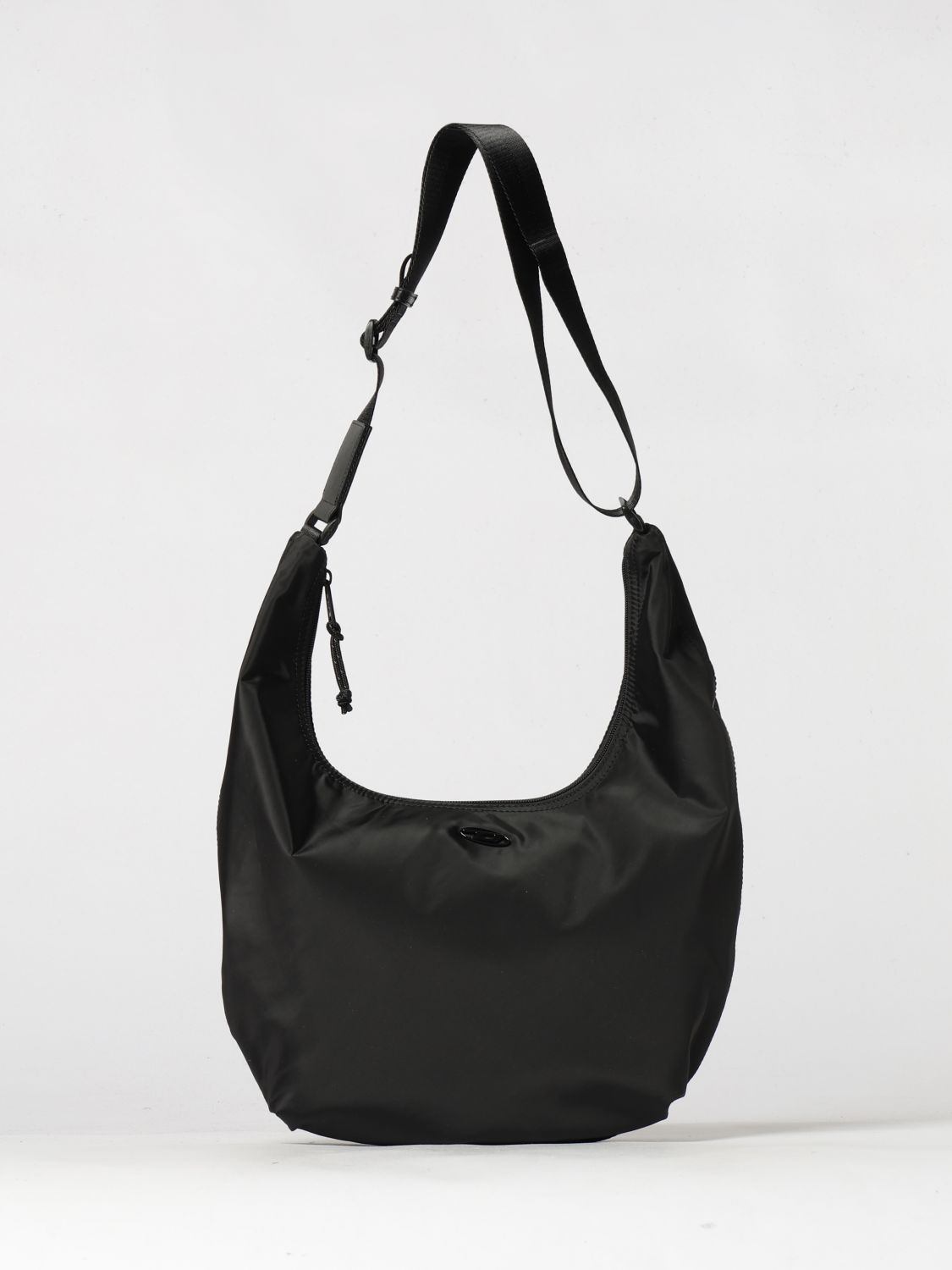 DIESEL BORSA A TRACOLLA: Borsa a tracolla D-Pack Diesel in nylon con logo Oval D, Nero - Img 1