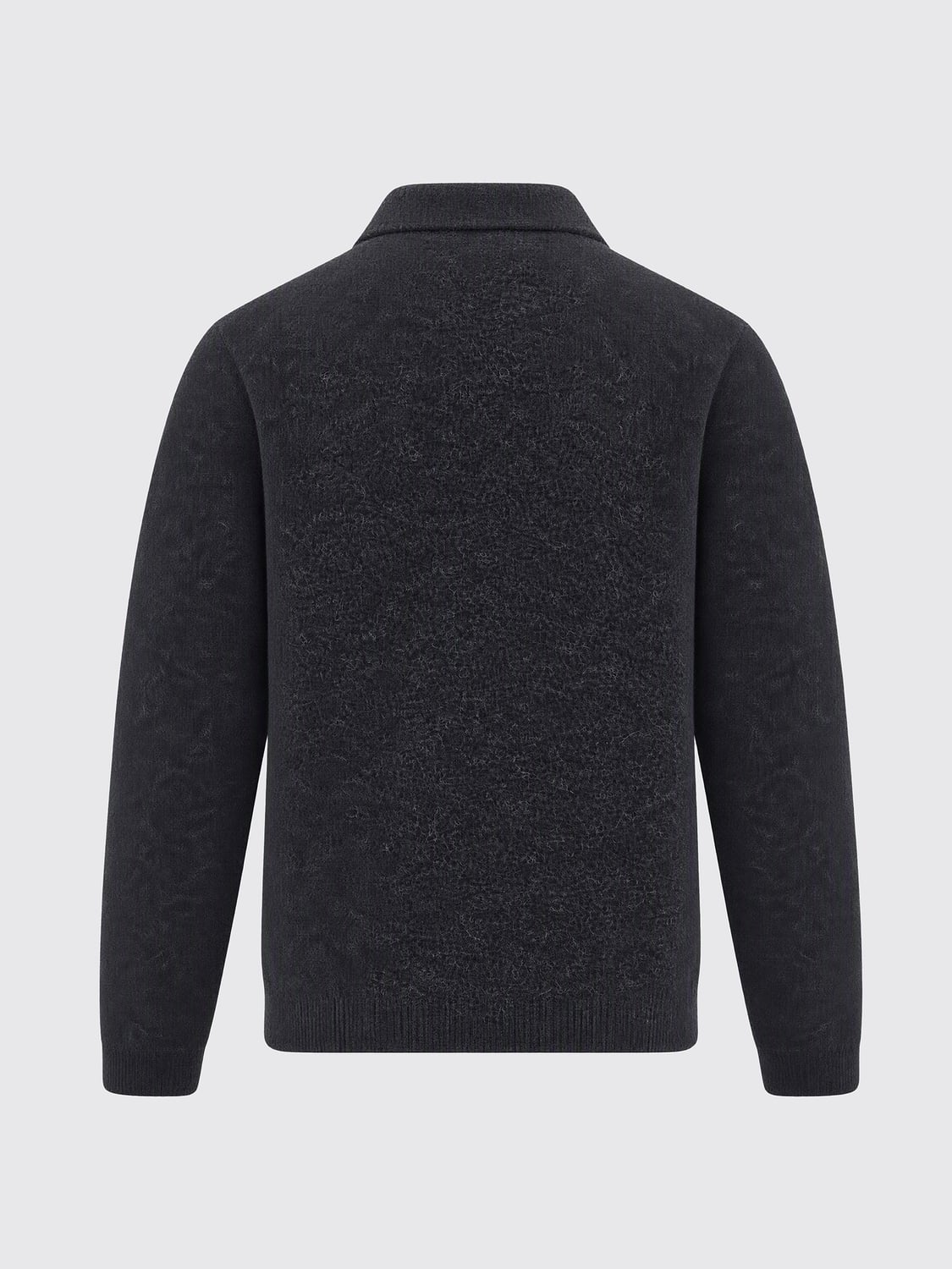 SUNFLOWER POLO: Polo in maglia Sunflower a maniche lunghe in misto mohair e alpaca, Grigio - Img 3