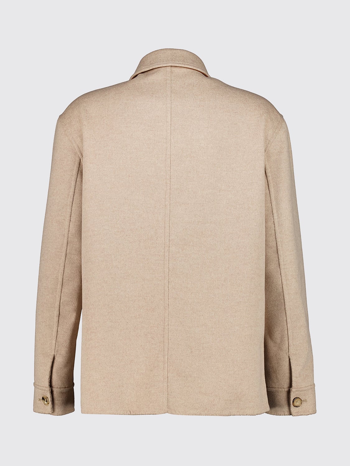 FERRAGAMO JACKET: Ferragamo Single-Breasted Jacket in Virgin Wool and Cashmere Blend, Beige - Img 3
