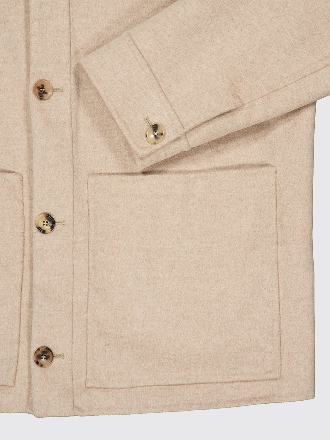 FERRAGAMO JACKET: Ferragamo Single-Breasted Jacket in Virgin Wool and Cashmere Blend, Beige - Img 4