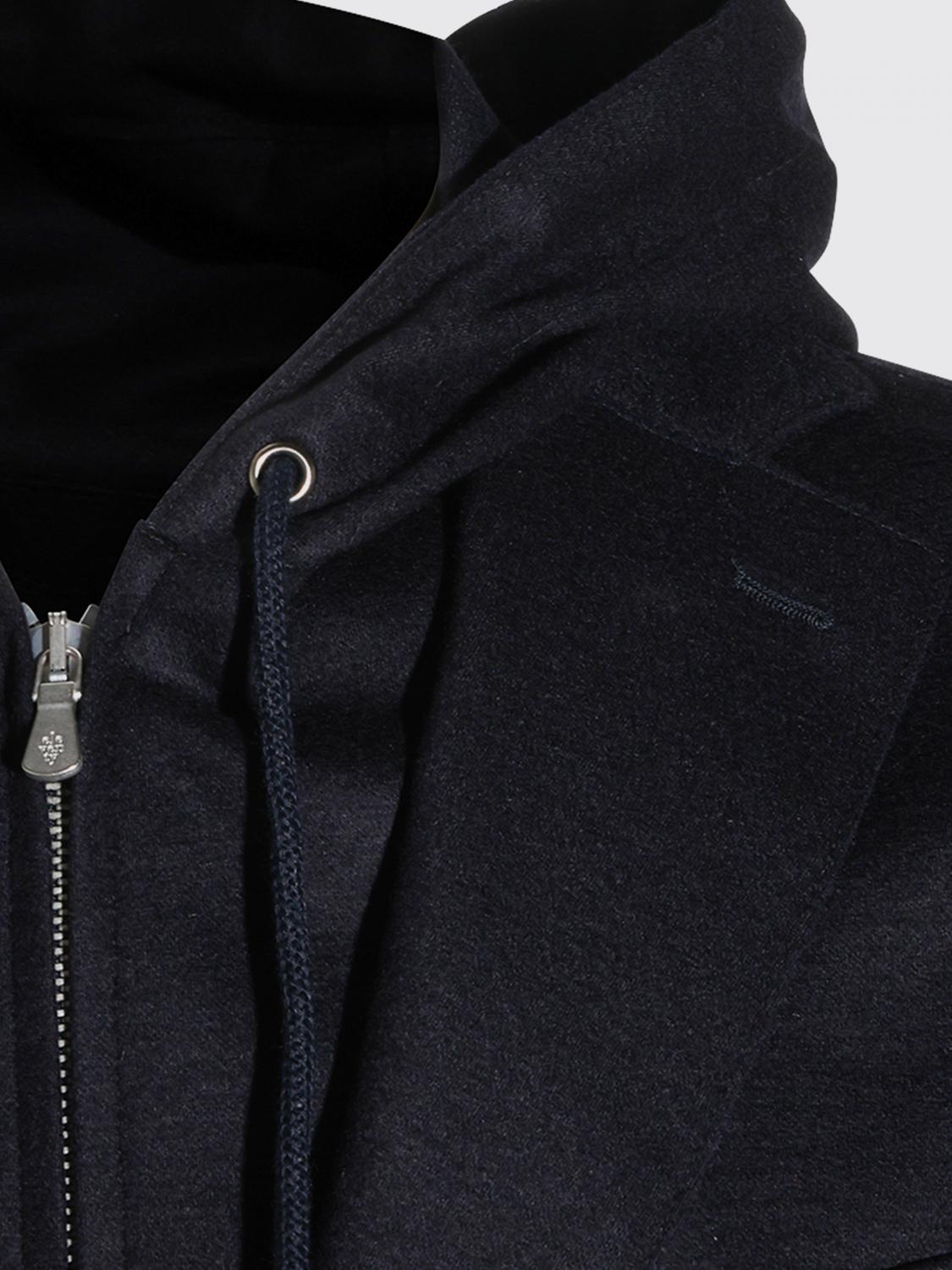 ELEVENTY JACKET: Eleventy Single-Breasted Blazer in Wool and Technical Fabric with a Zipped Hooded Insert, Blue - Img 4
