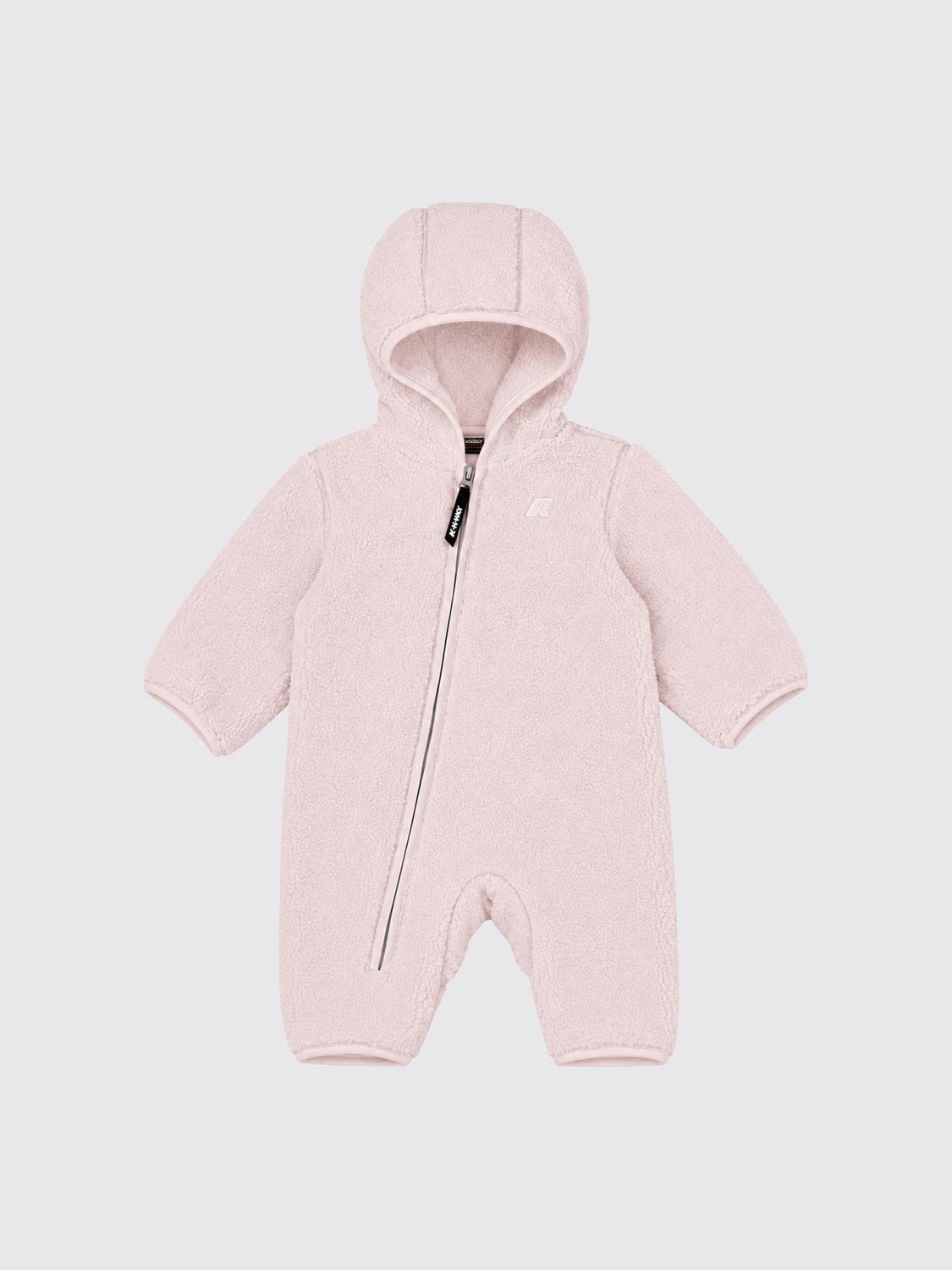 K-WAY COMBINAISON: Combinaison K-WAY en polaire pour garçon avec capuche et fermeture zippée, Rose - Img 1