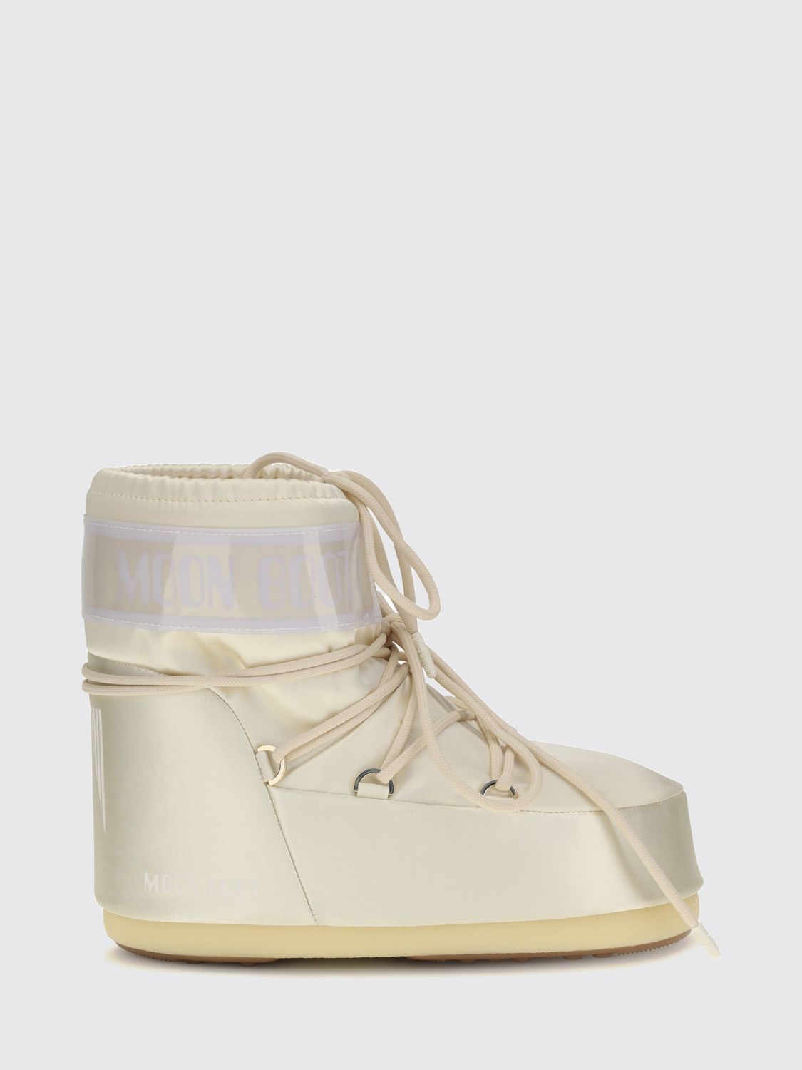MOON BOOT STIEFEL: Moon Boot Icon niedrige zweifarbige Schneestiefel mit verstellbaren Schnürsenkeln, Yellow Cream - Img 1