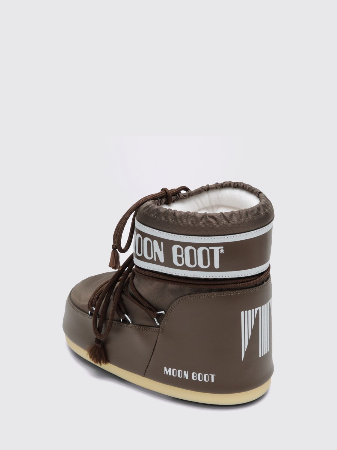 MOON BOOT BOOTS: Moon Boot Icon Low Two-Tone Nylon Snow Boots with Logo, Cocoa - Img 2
