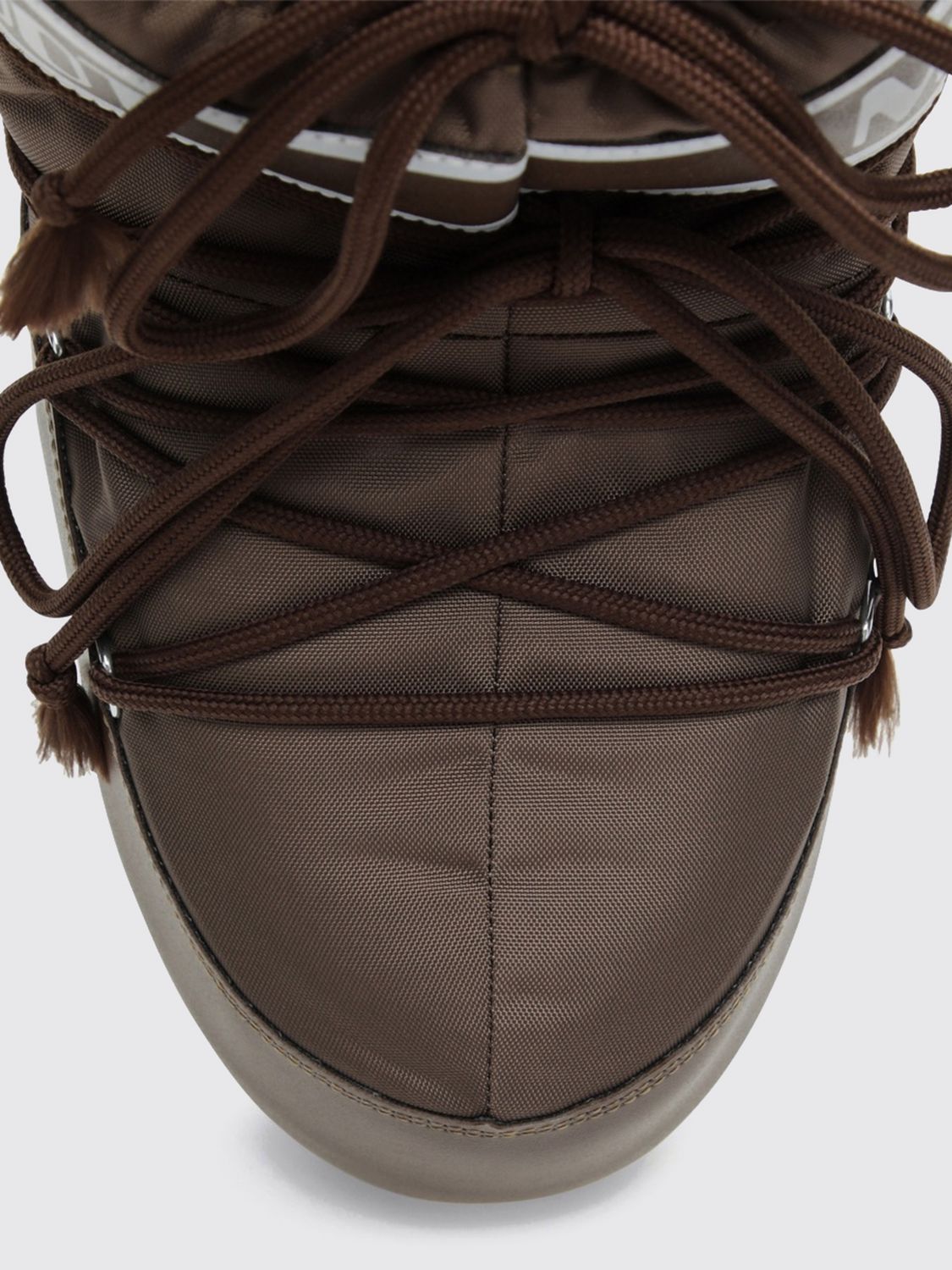 MOON BOOT BOOTS: Moon Boot Icon Low Two-Tone Nylon Snow Boots with Logo, Cocoa - Img 4