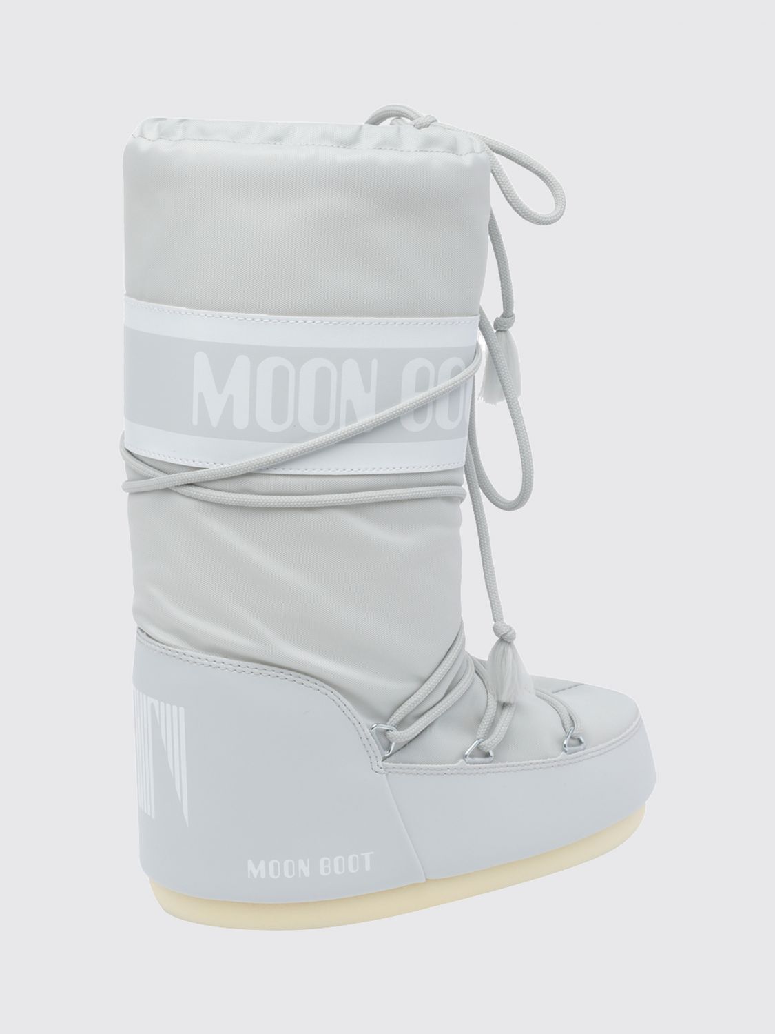 MOON BOOT BOOTS: Icon Nylon Logo Lace-Up Snow Boots Moon Boot, Grey - Img 4