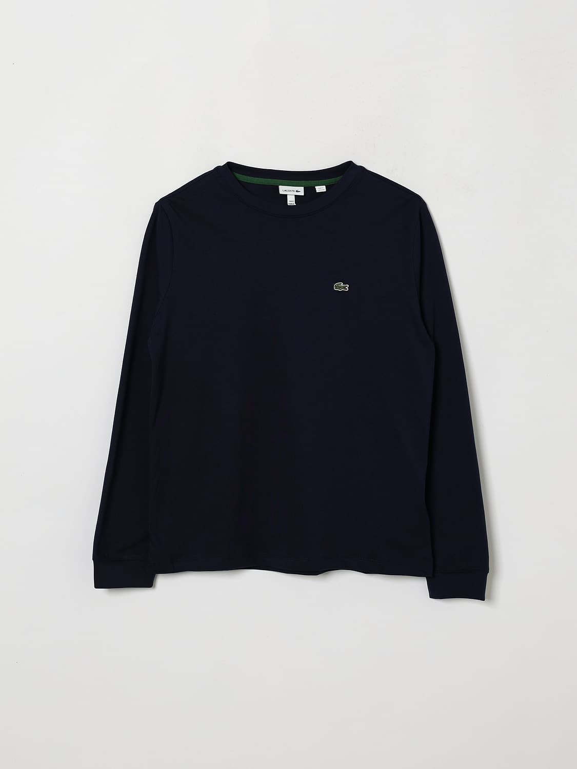 LACOSTE T-SHIRT: Langärmeliges Baumwoll-T-Shirt Lacoste für Jungen mit Rundhalsausschnitt und Logo, Navy - Img 1