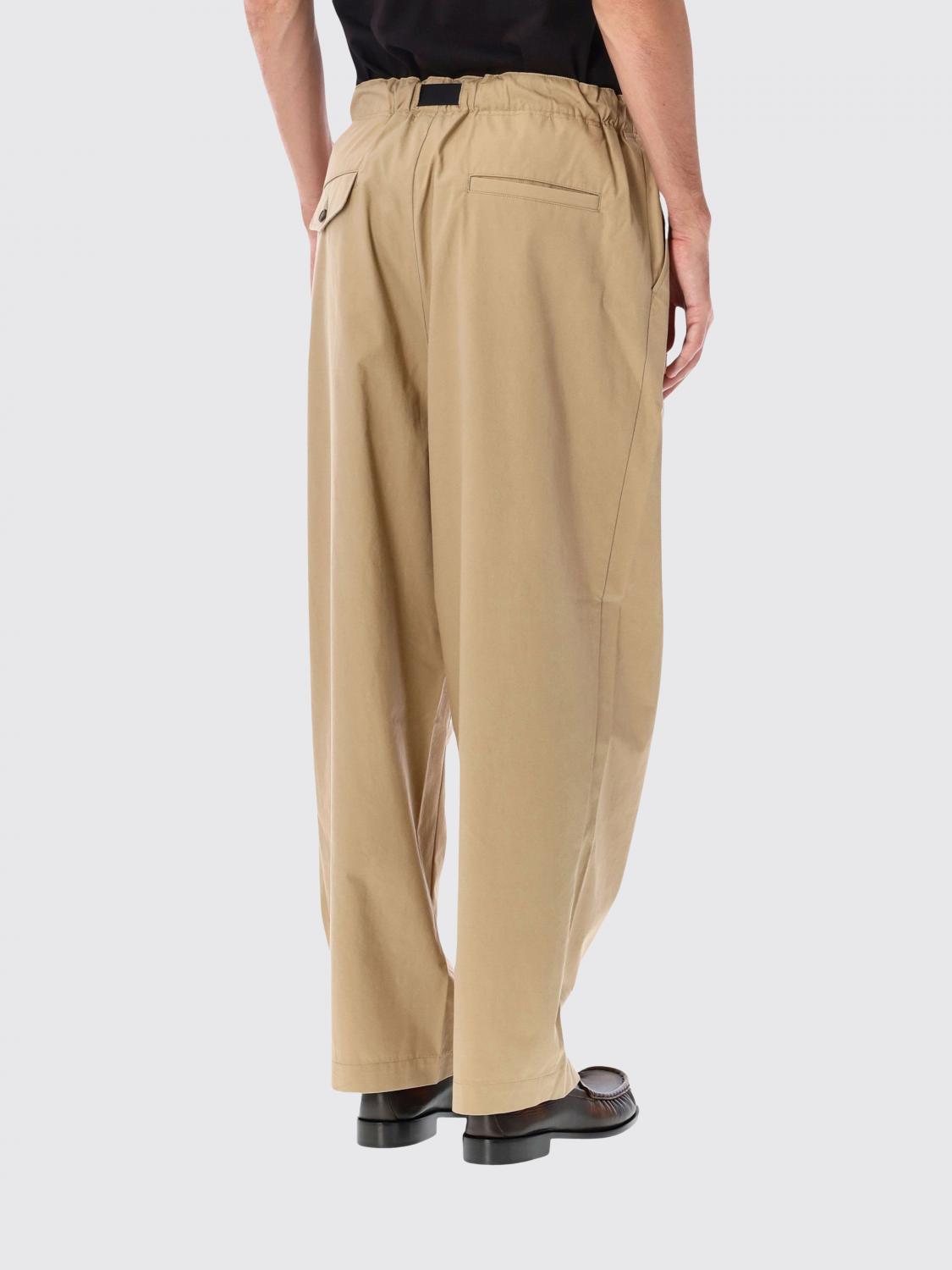 COMME DES GARÇONS HOSE: Weit geschnittene Baumwollhose Comme des Garçons mit Bundfalten und Kordelzug, Beige - Img 2