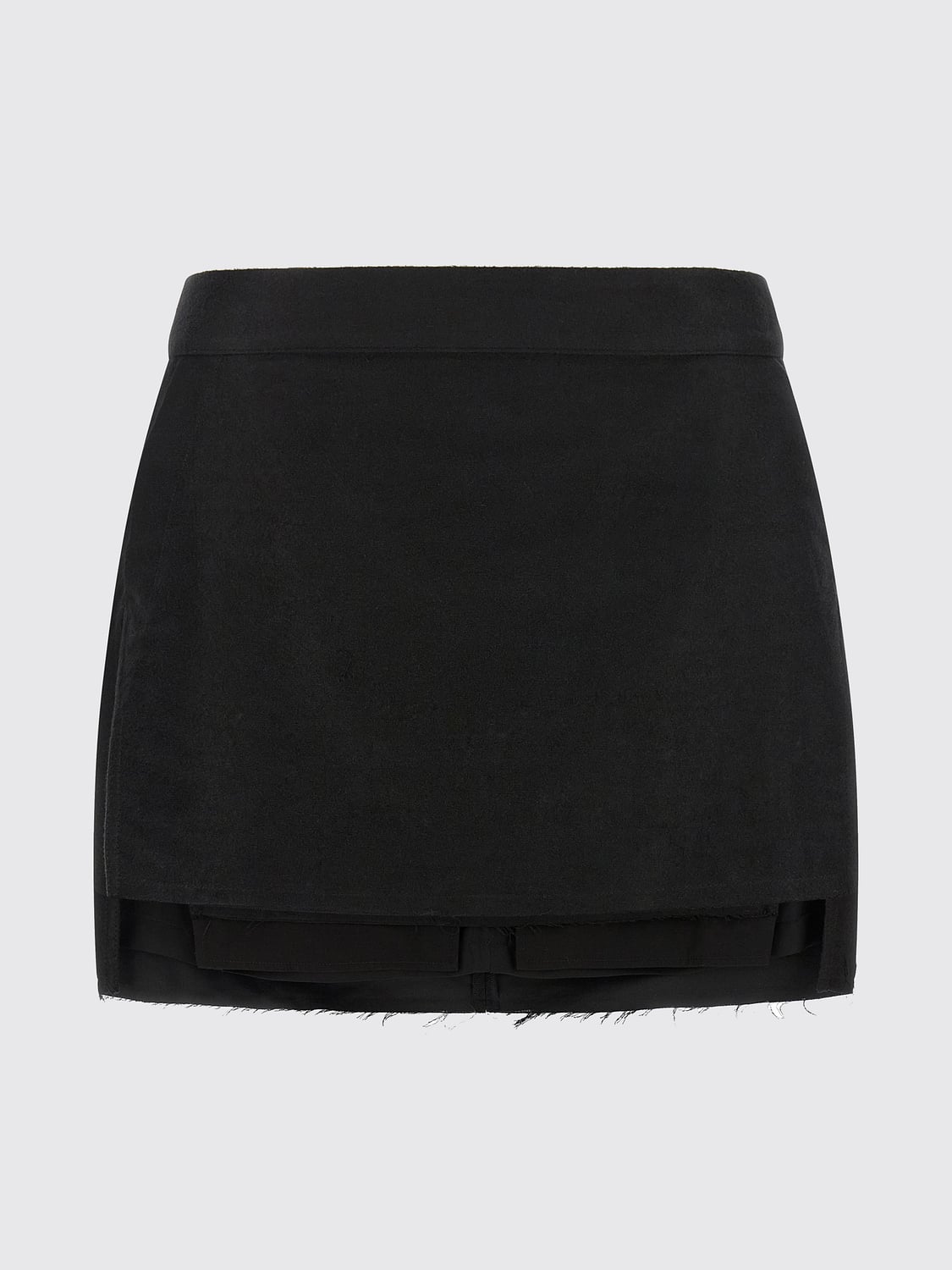 RICK OWENS ROCK: Bleistift-Minirock Rick Owens aus Ramie und Baumwolle mit rückseitigem Verschluss, Schwarz - Img 1