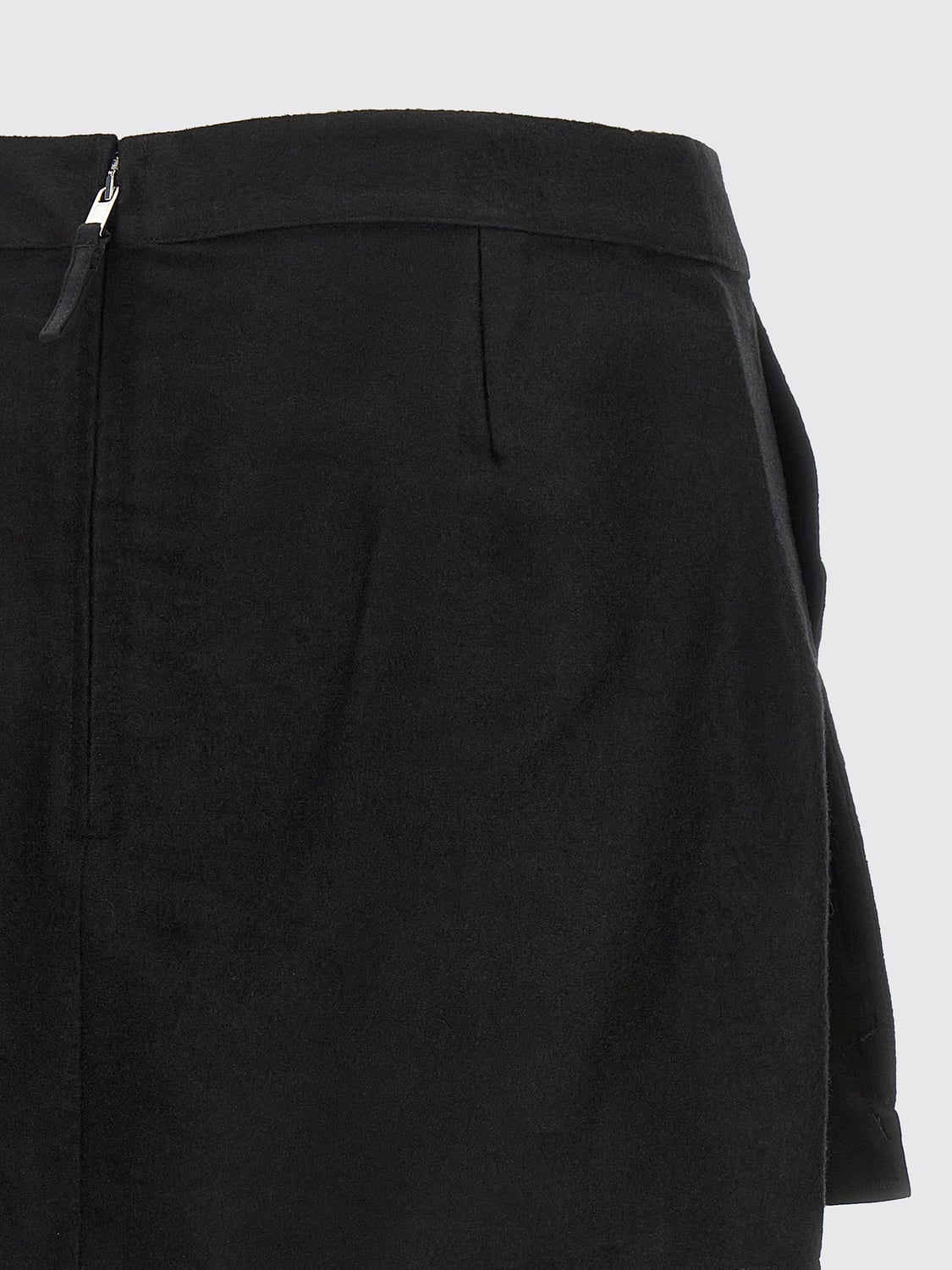 RICK OWENS ROCK: Bleistift-Minirock Rick Owens aus Ramie und Baumwolle mit rückseitigem Verschluss, Schwarz - Img 3
