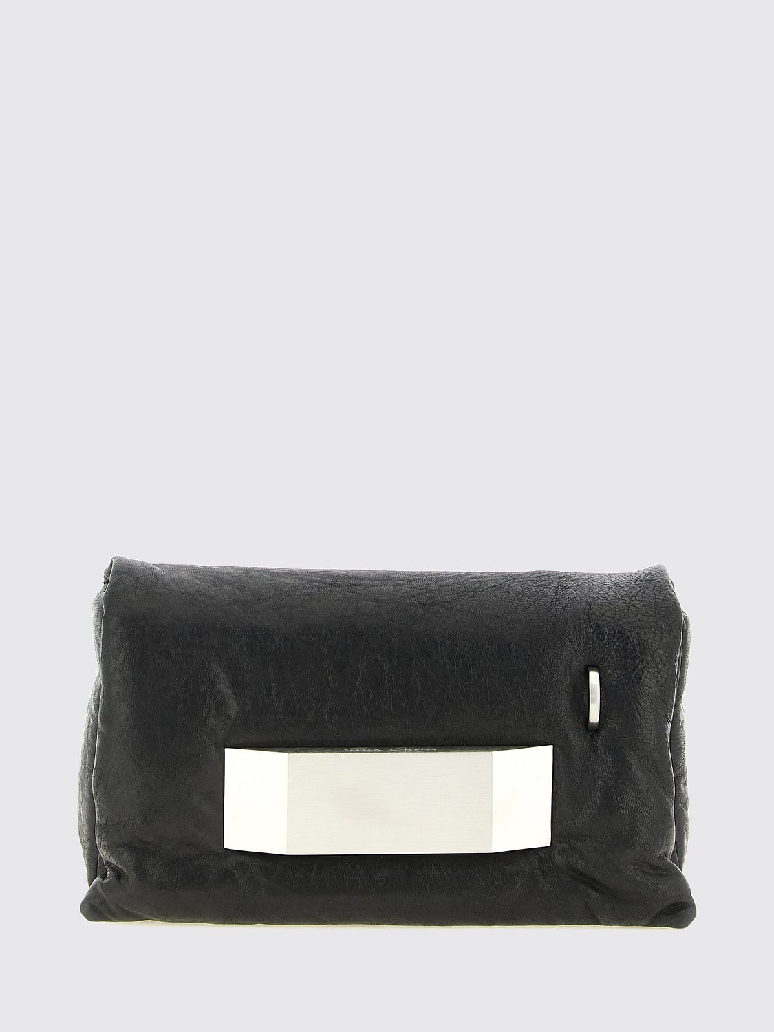 RICK OWENS UMHÄNGETASCHE: Umhängetasche Rick Owens aus Lammleder mit Klappe und Logo, Schwarz - Img 1