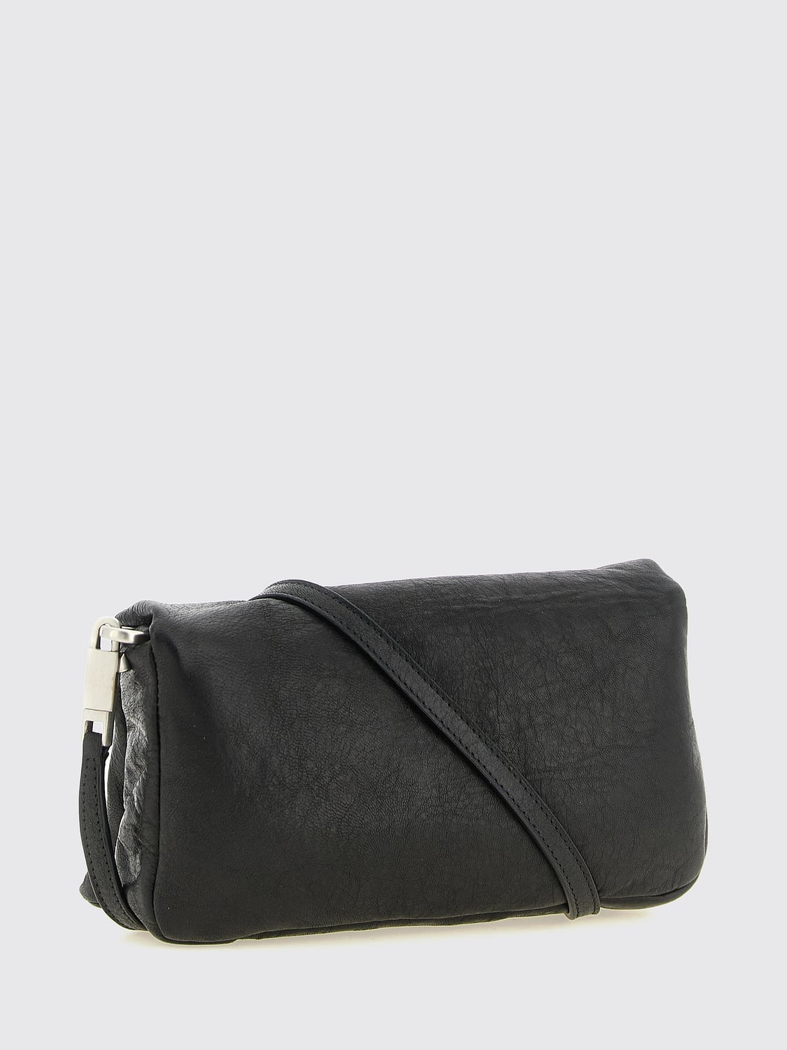 RICK OWENS UMHÄNGETASCHE: Umhängetasche Rick Owens aus Lammleder mit Klappe und Logo, Schwarz - Img 2