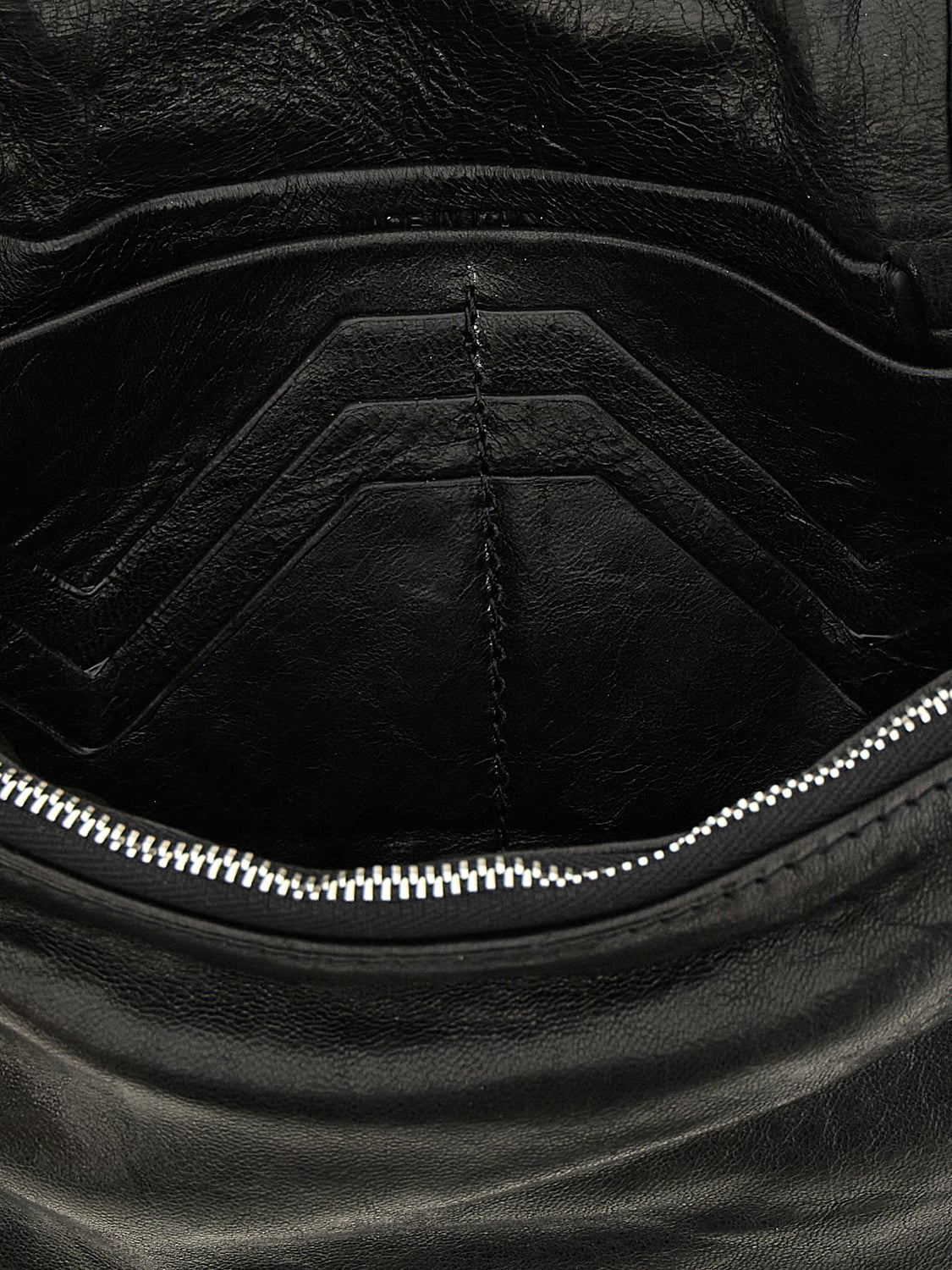 RICK OWENS UMHÄNGETASCHE: Umhängetasche Rick Owens aus Lammleder mit Klappe und Logo, Schwarz - Img 4