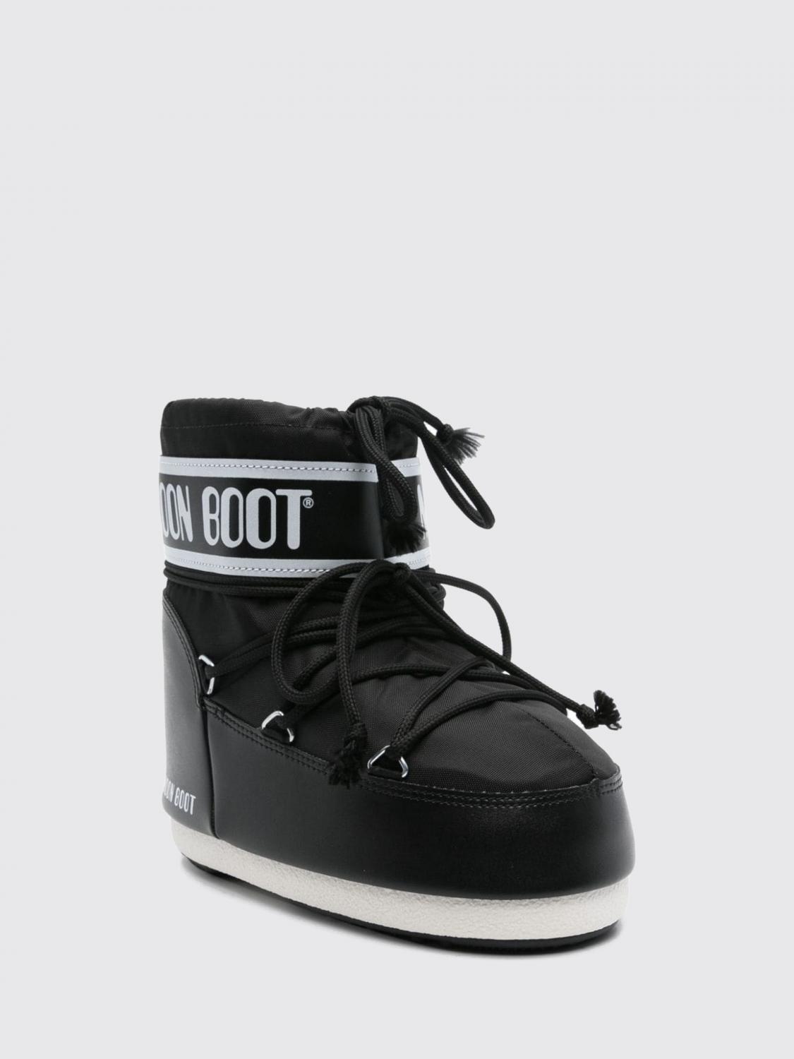 MOON BOOT STIVALI: Stivali da neve Moon Boot bassi in nylon con logo e fettucce regolabili, Nero - Img 2