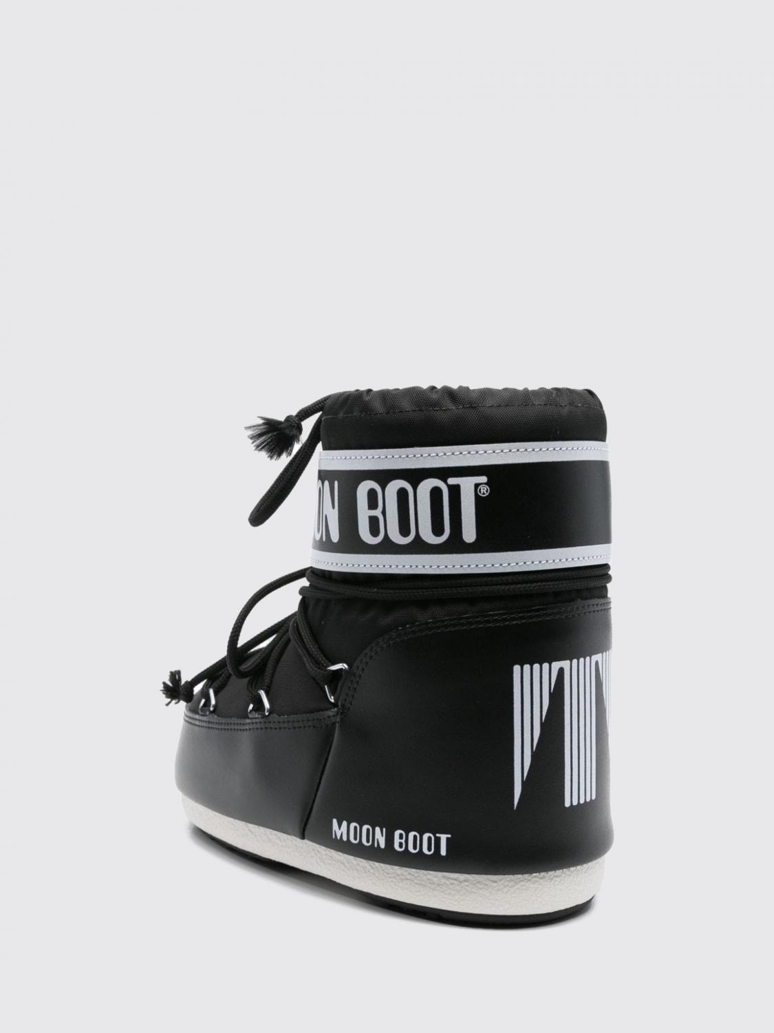 MOON BOOT STIVALI: Stivali da neve Moon Boot bassi in nylon con logo e fettucce regolabili, Nero - Img 3
