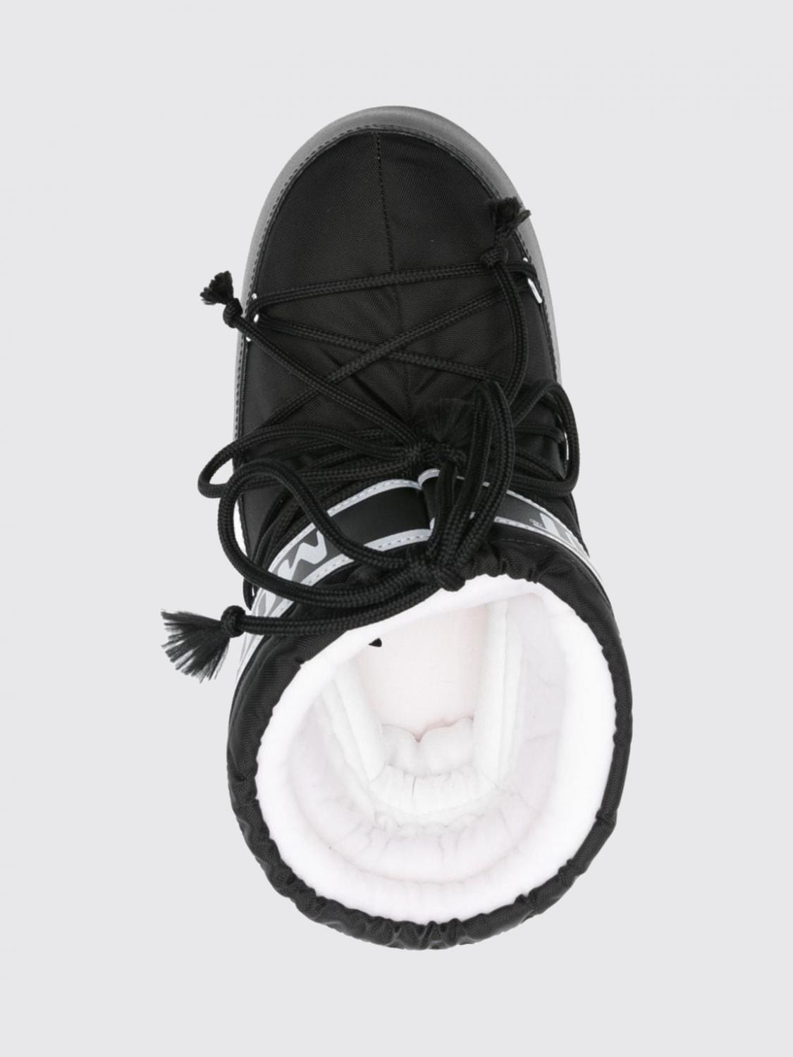 MOON BOOT STIVALI: Stivali da neve Moon Boot bassi in nylon con logo e fettucce regolabili, Nero - Img 4