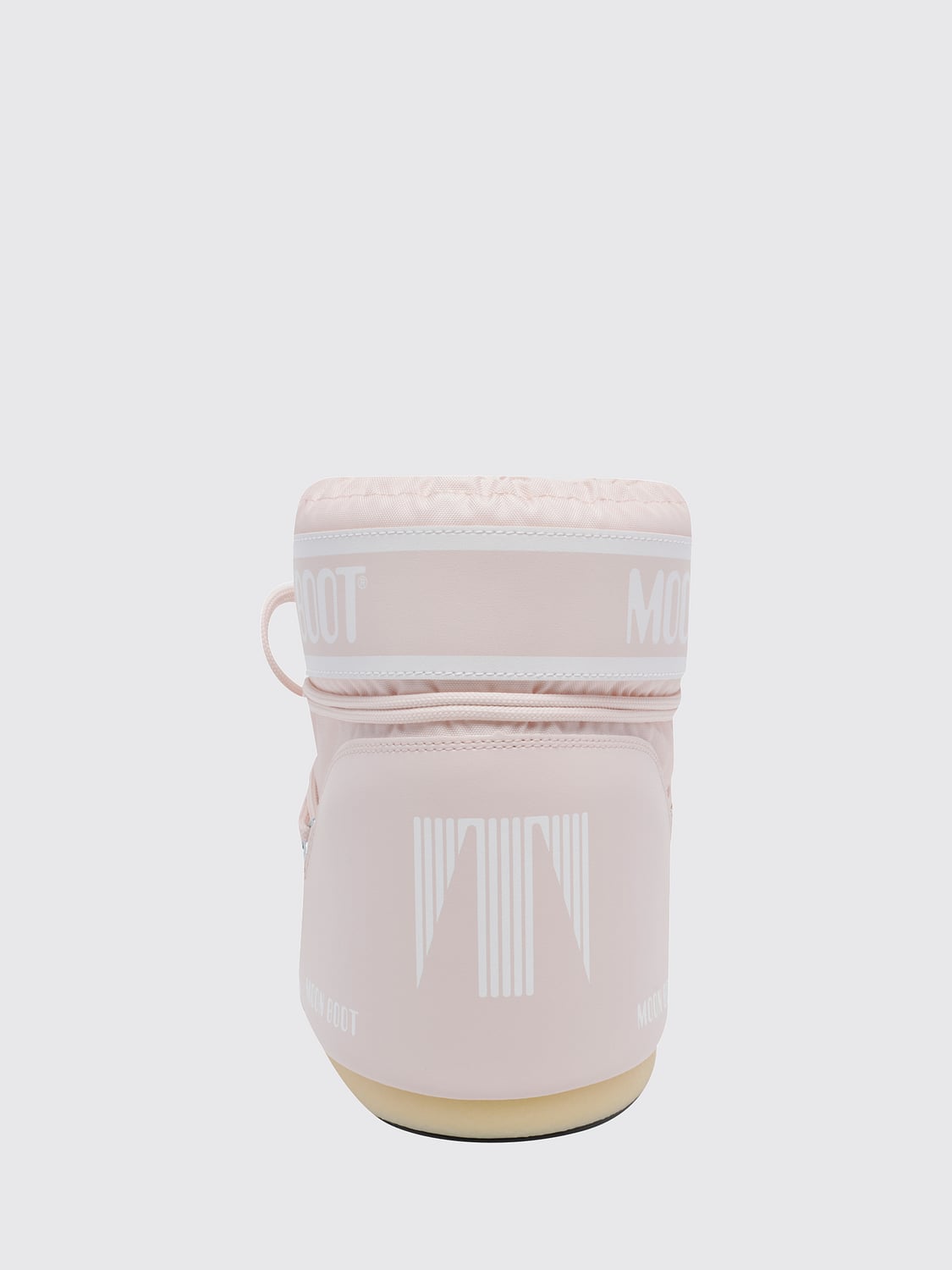 MOON BOOT 靴子: MOON BOOT 低帮尼龙雪地靴饰有徽标和可调节鞋带, 粉色 - Img 3