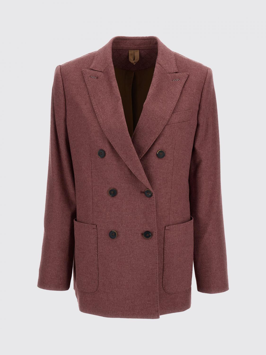 MAX MARA CHAQUETA: Blazer de doble botonadura Max Mara en mezcla de seda y cachemir con solapas de pico, Rosa - Img 2
