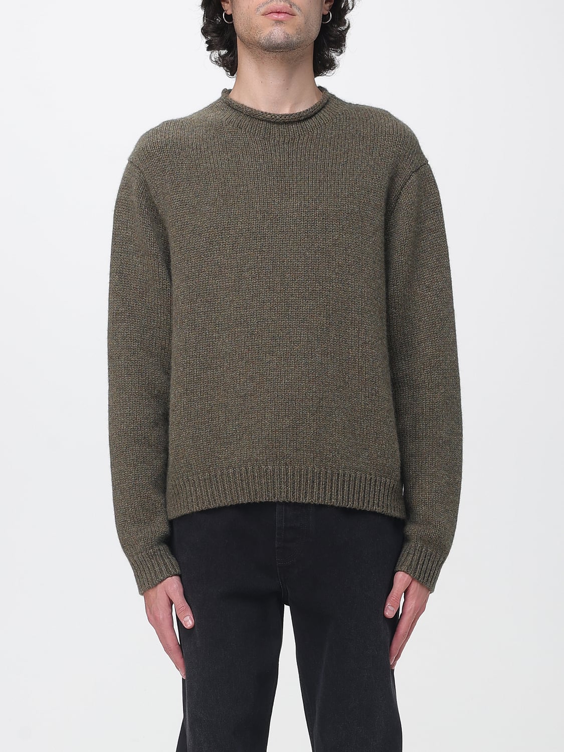 THE ROW JERSEY: Jersey de cuello redondo The Row en 100% cachemir de cabra con hombros caídos, Verde - Img 1