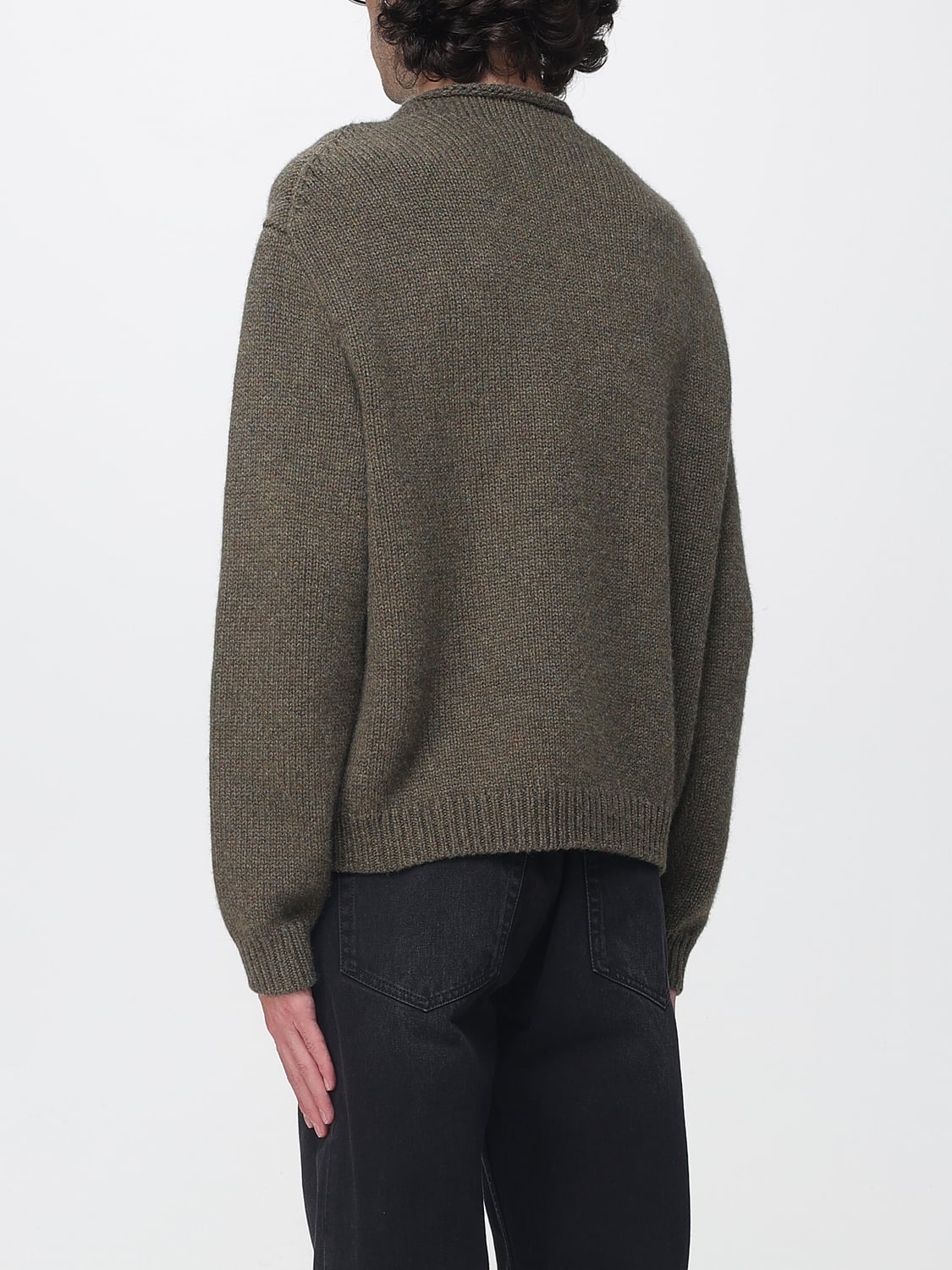 THE ROW JERSEY: Jersey de cuello redondo The Row en 100% cachemir de cabra con hombros caídos, Verde - Img 3