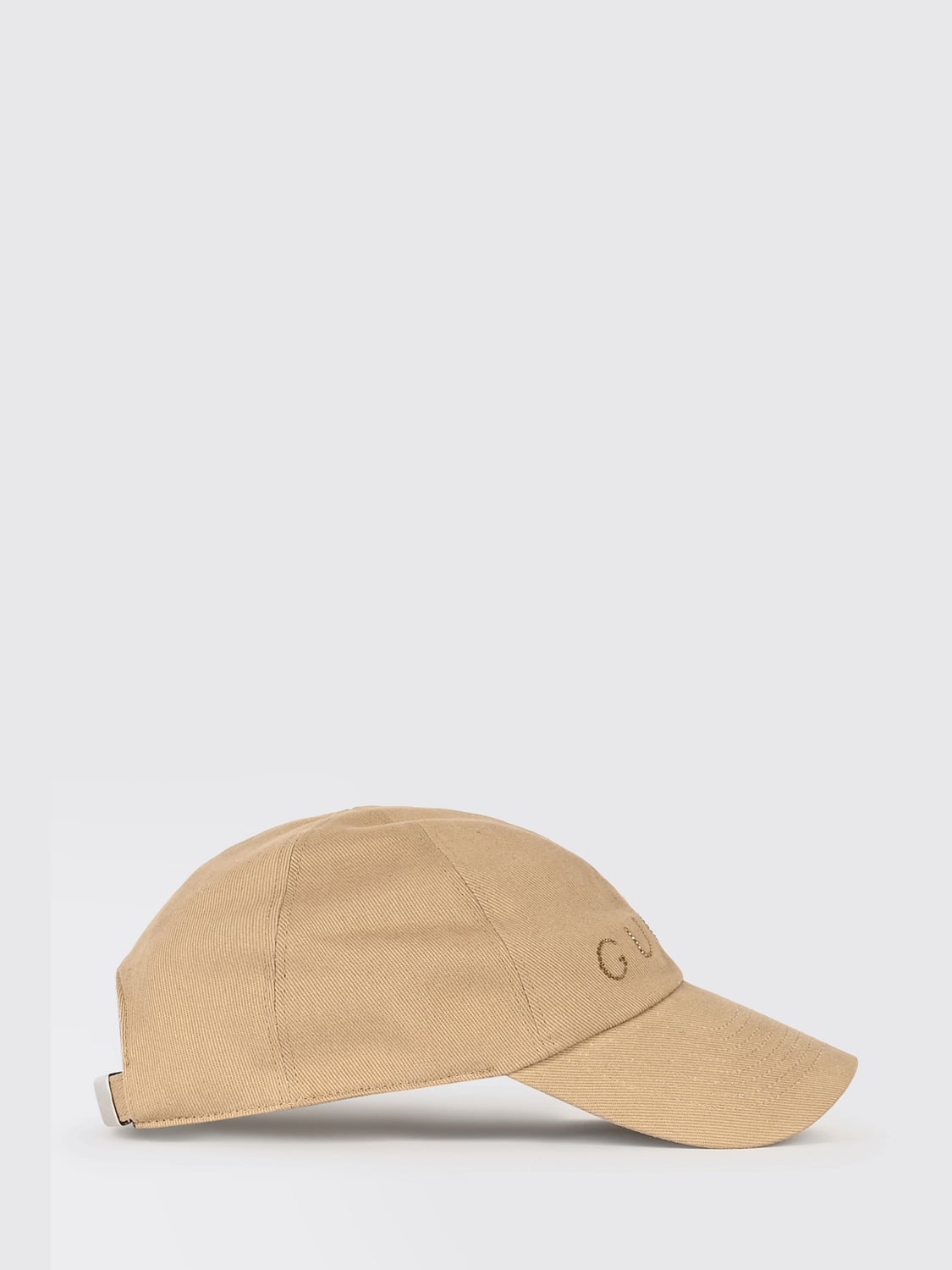 GUCCI HUT: Baseballkappe von Gucci aus Baumwolltwill mit Strass-Logo und festem Schirm, Camel - Img 1
