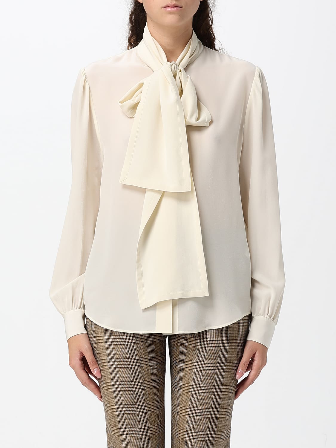 SAINT LAURENT HEMDBLUSE: Shorts damen Saint Laurent, Ivory - Img 1