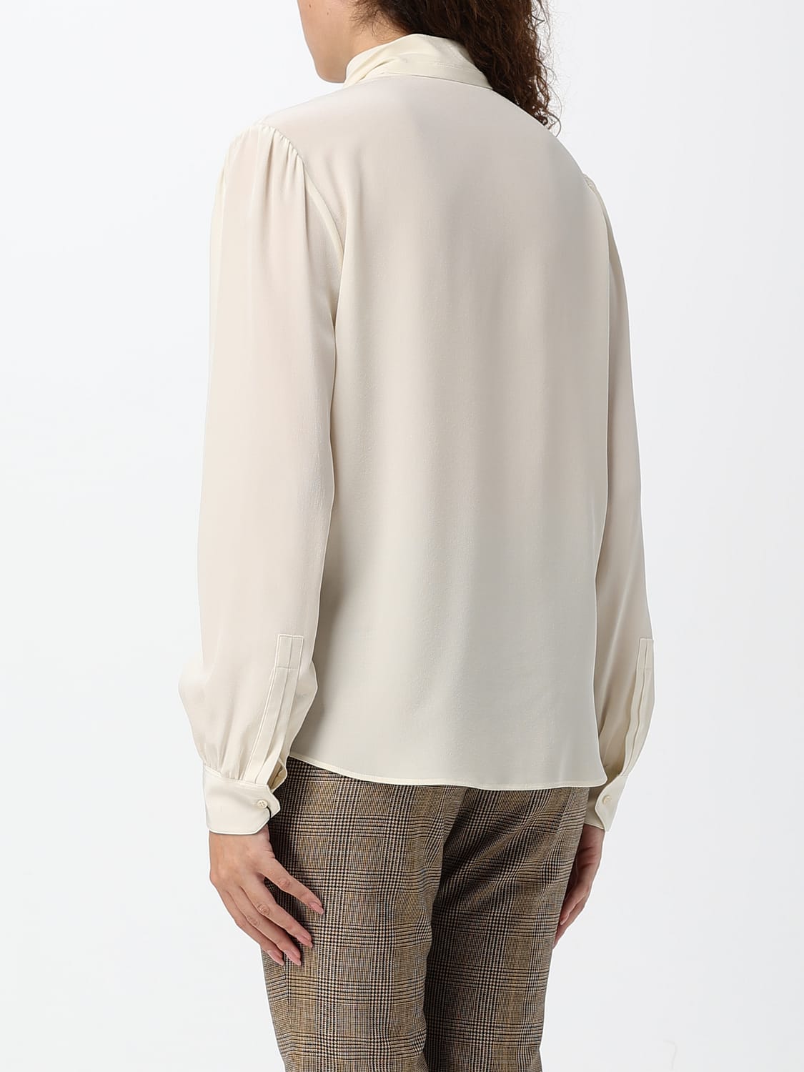 SAINT LAURENT HEMDBLUSE: Shorts damen Saint Laurent, Ivory - Img 3