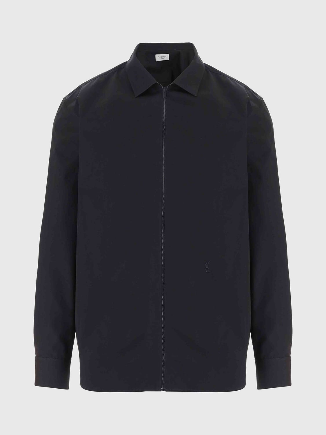 SAINT LAURENT HEMD: Baumwollhemd Saint Laurent mit Reißverschluss und YSL-Monogramm, Schwarz - Img 2