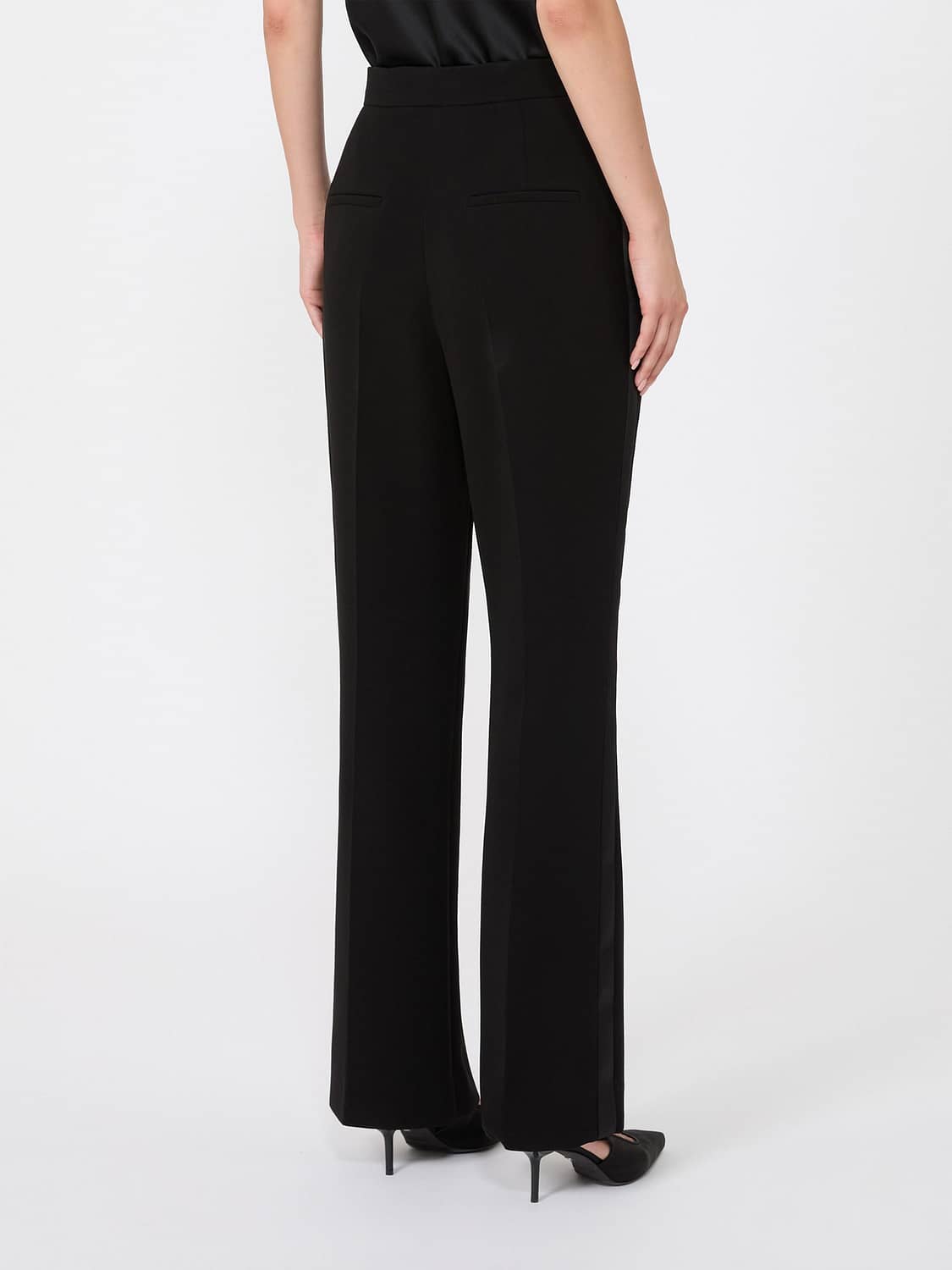 MAX MARA HOSE: Schwarze High-Waist Skinny-Hose von Max Mara aus Crêpe, Schwarz - Img 2