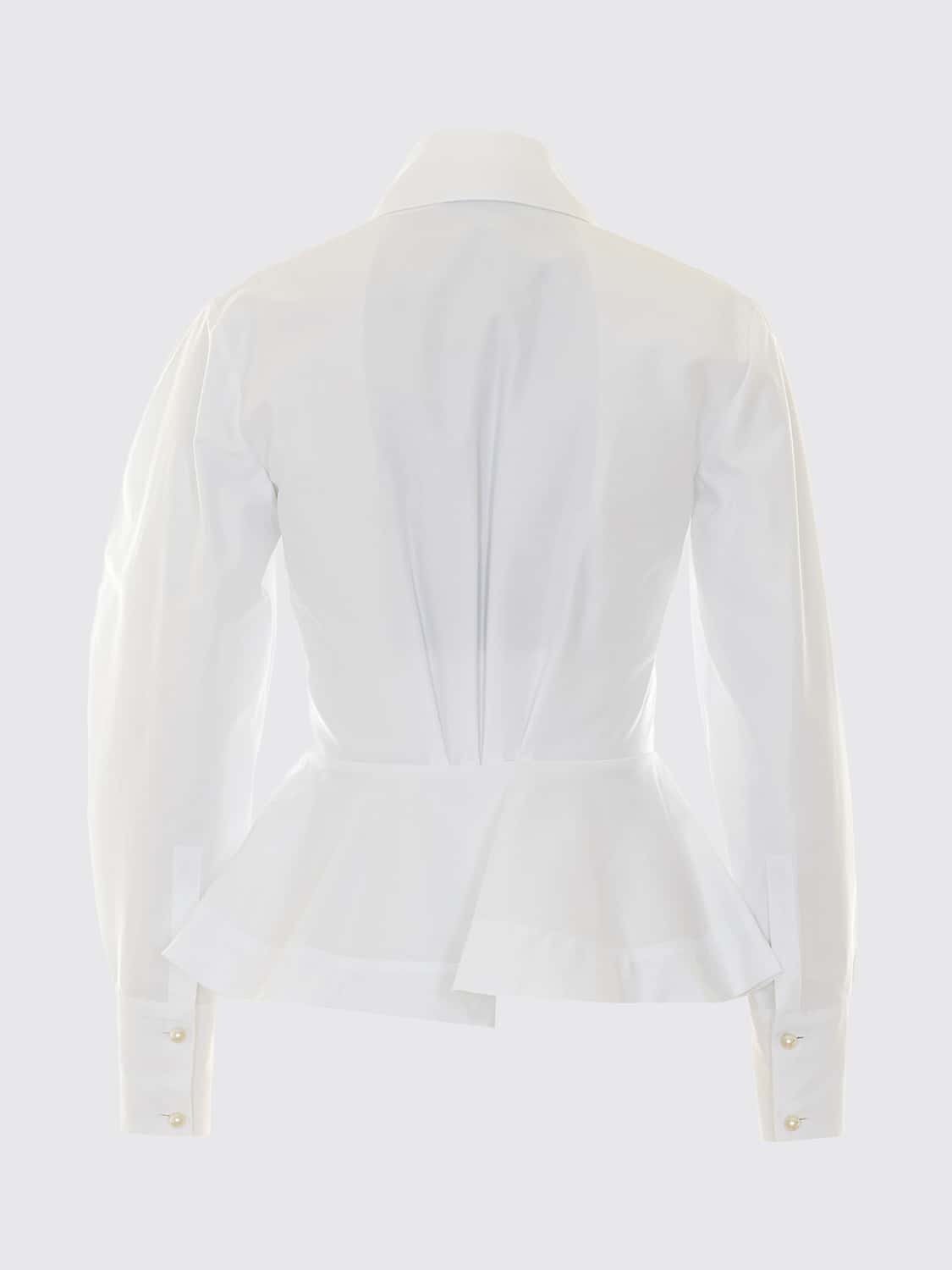 ELISABETTA FRANCHI CAMICIA: Camicia slim fit Elisabetta Franchi in cotone con tasche a toppa, Bianco - Img 3
