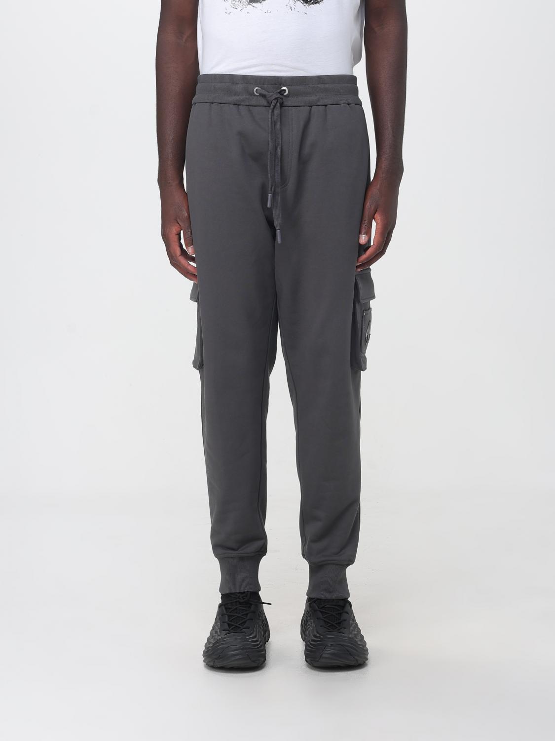 MOOSE KNUCKLES PANTS: Moose Knuckles Cotton Cargo Jogging Trousers with Drawstring, Grey - Img 1