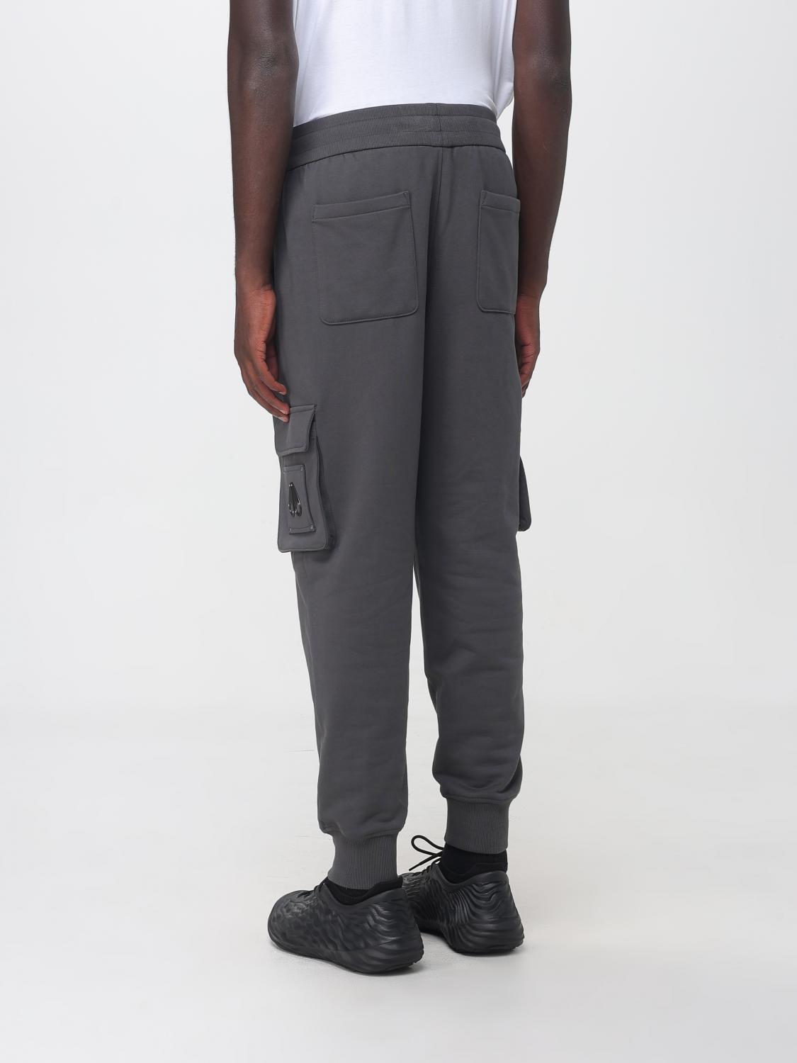 MOOSE KNUCKLES PANTS: Moose Knuckles Cotton Cargo Jogging Trousers with Drawstring, Grey - Img 2
