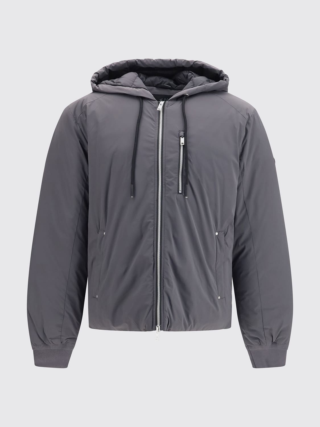 MOOSE KNUCKLES JACKET: Moose Knuckles Northdale Padded Bomber Jacket in Water-Repellent Nylon, Grey - Img 2
