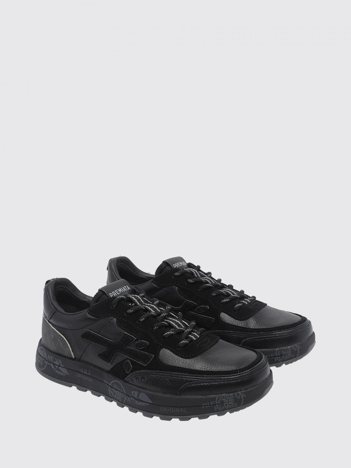 PREMIATA BASKETS: Baskets Nous Premiata en cuir de veau avec semelle crantée, Noir - Img 2